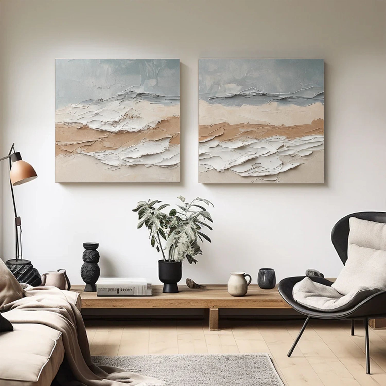 Abstract Texture Wall Art Square Set of 2 # AB690