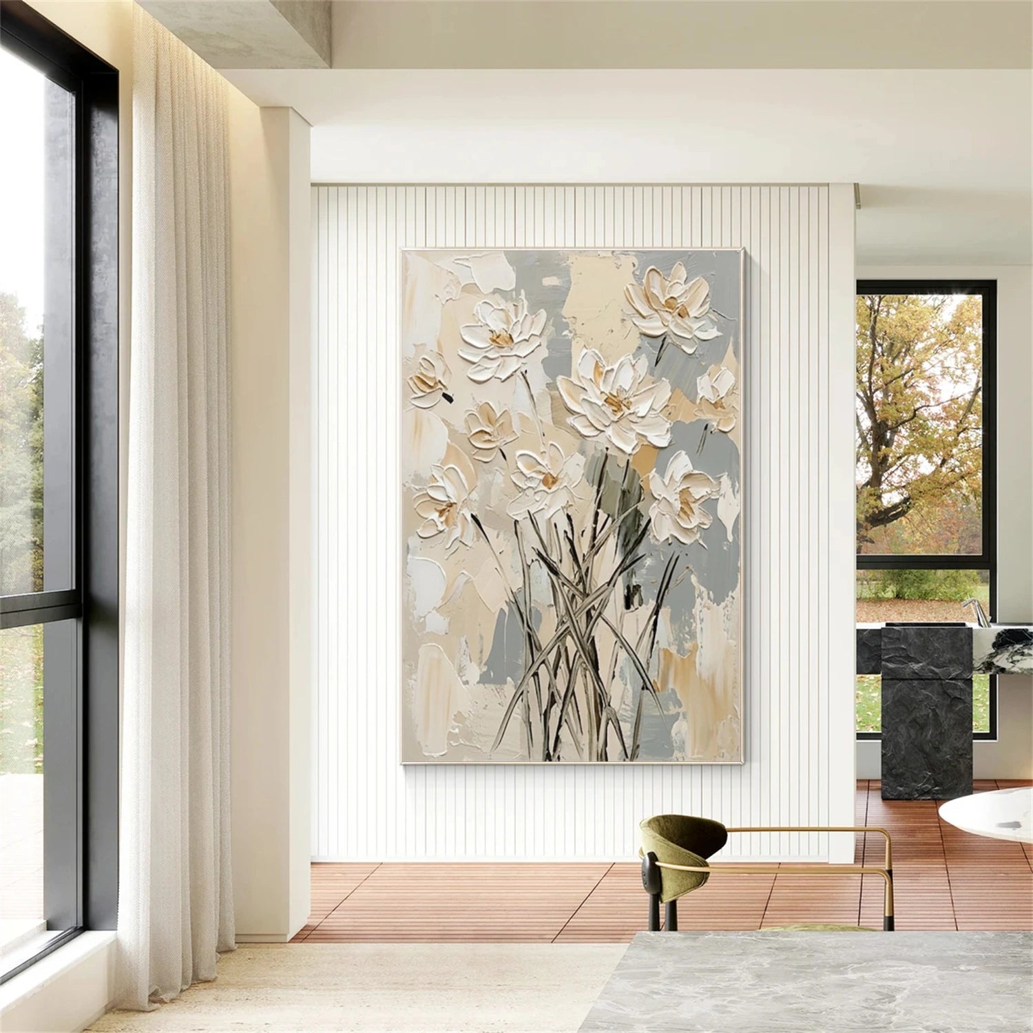 Flower & Tree Abstract Textured Canvas # FT 350