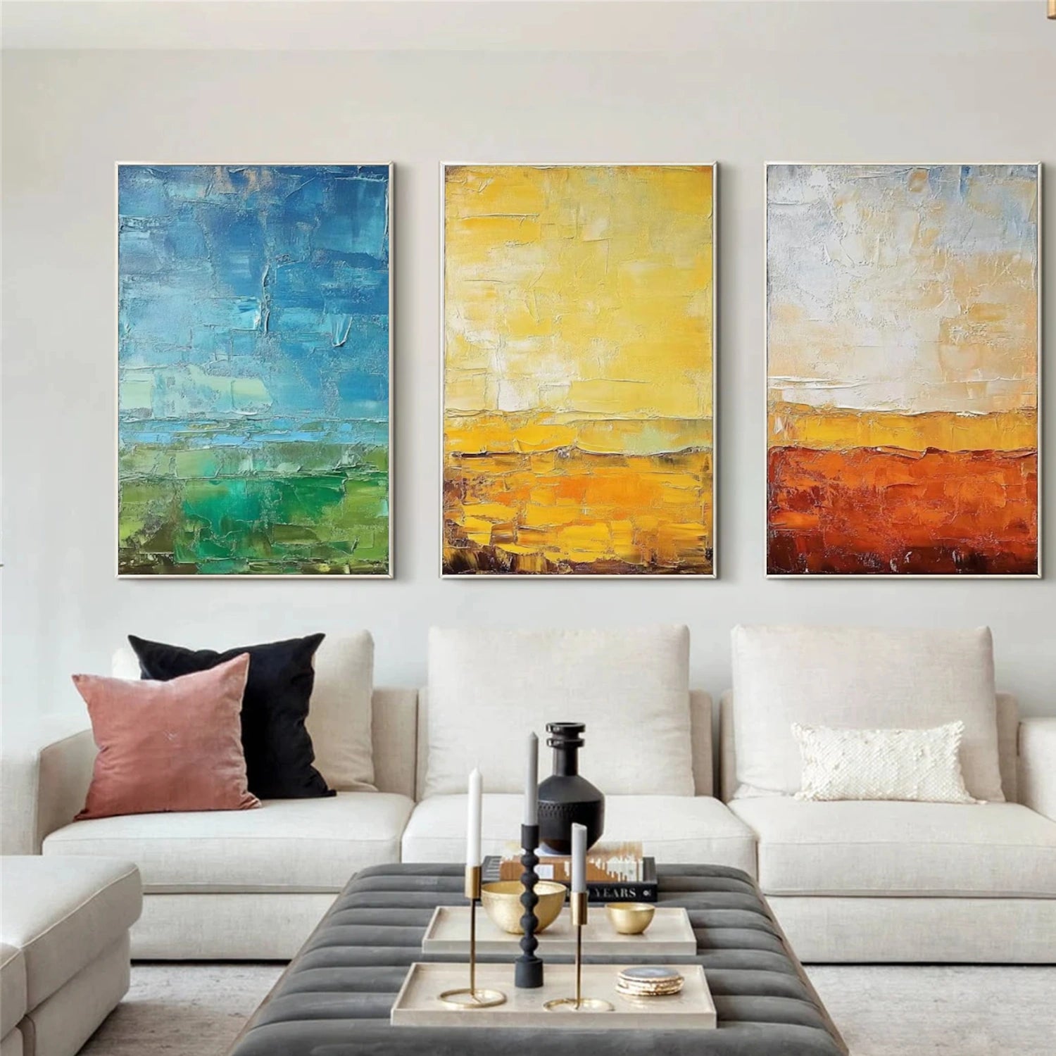 Colorful Abstract Texture Wall Art Set of 3 #AB620