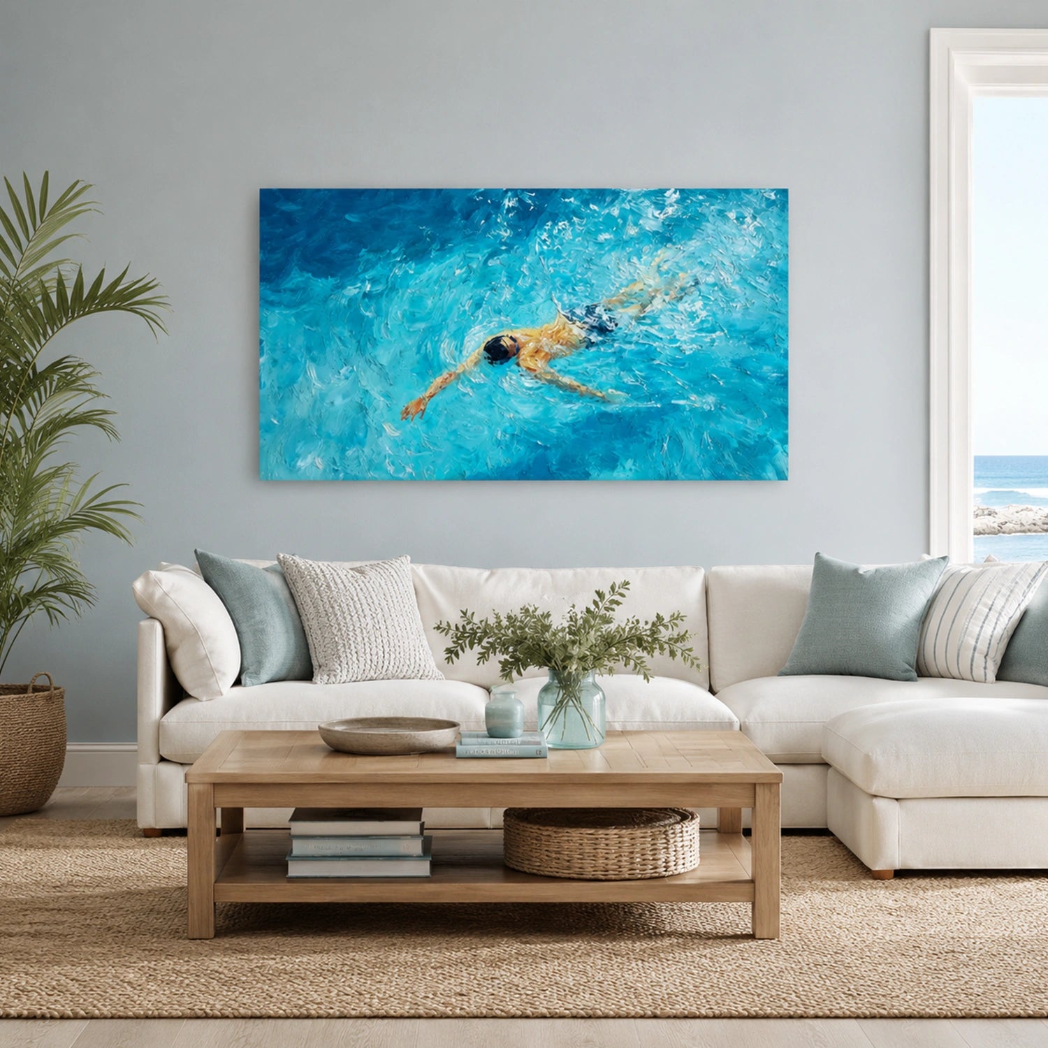 Swimming Sport Art Painting Canvas # SA104
