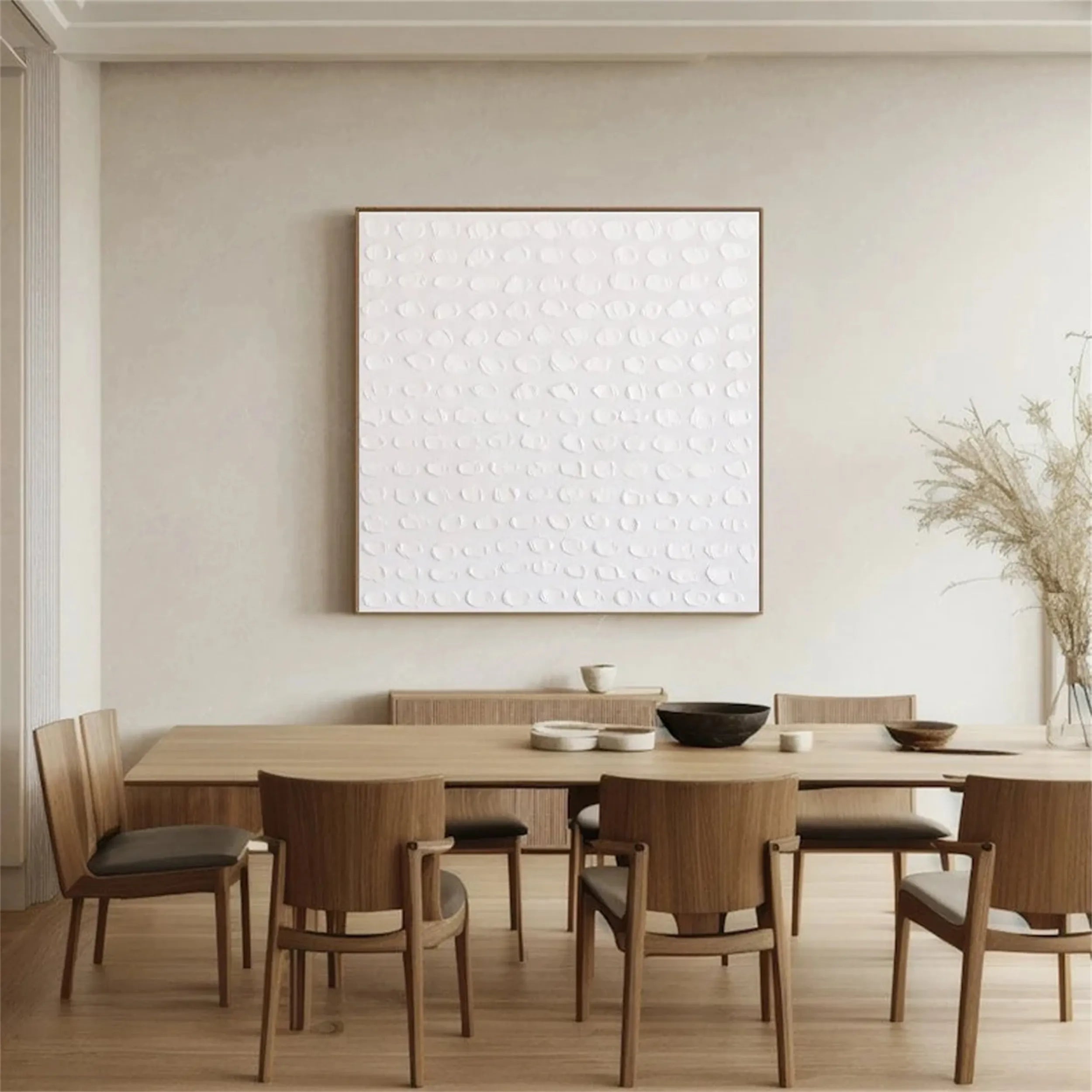 White Minimalist Textured Painting Canvas #MM200