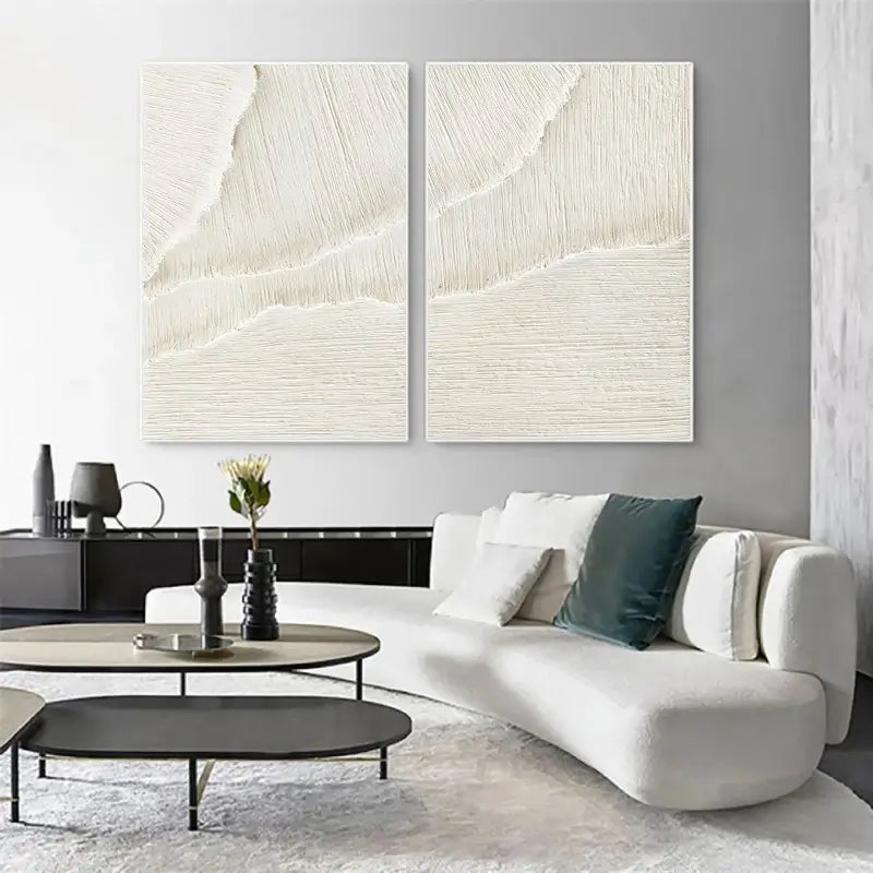 Plaster Art Minimalist Textured Paintings Set of 2 #MM056
