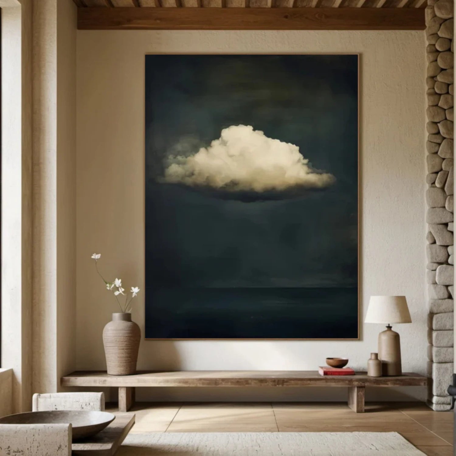 Blue & White Abstract Wall Art #AB 478