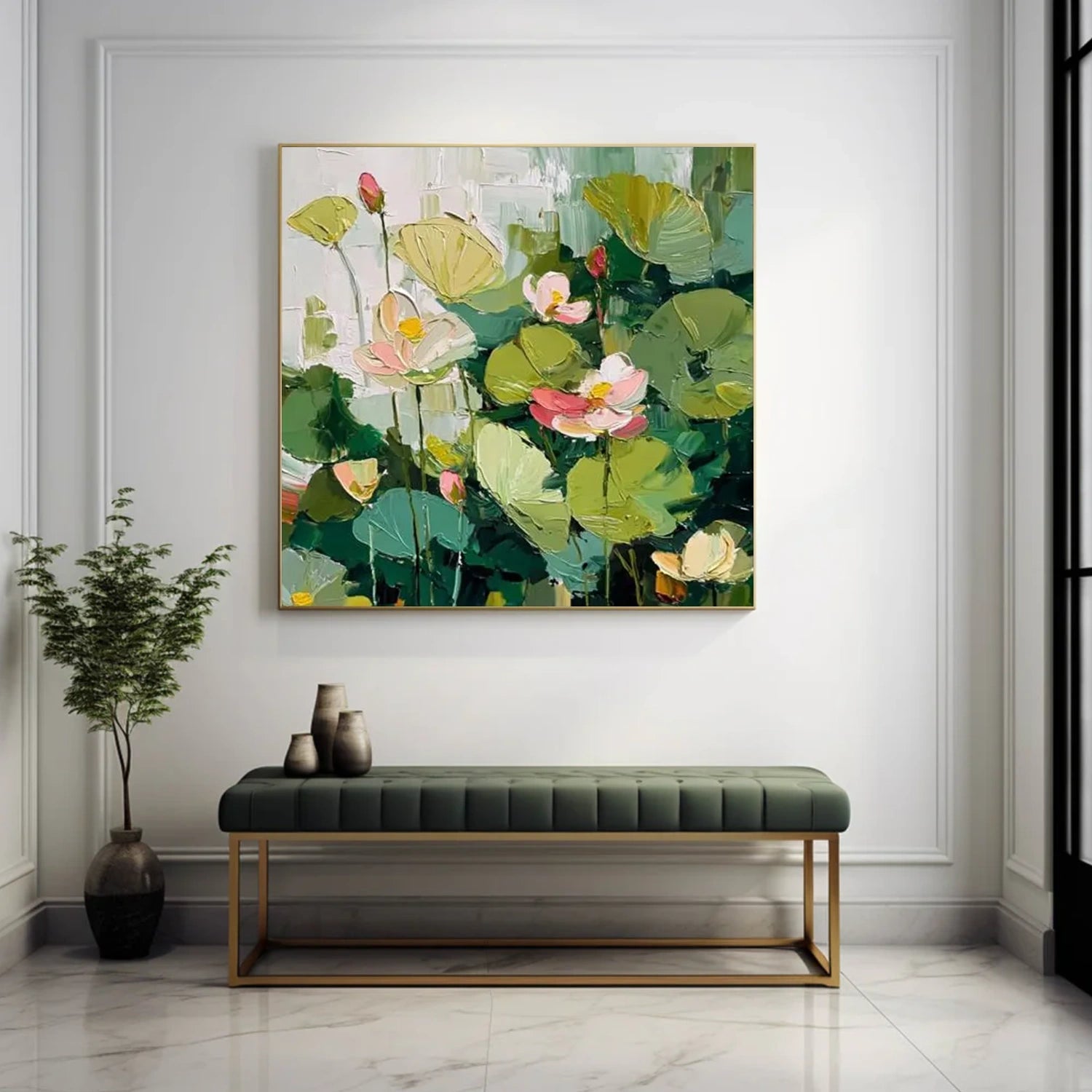 Flower & Tree Abstract Texture Canvas Art #FT 292