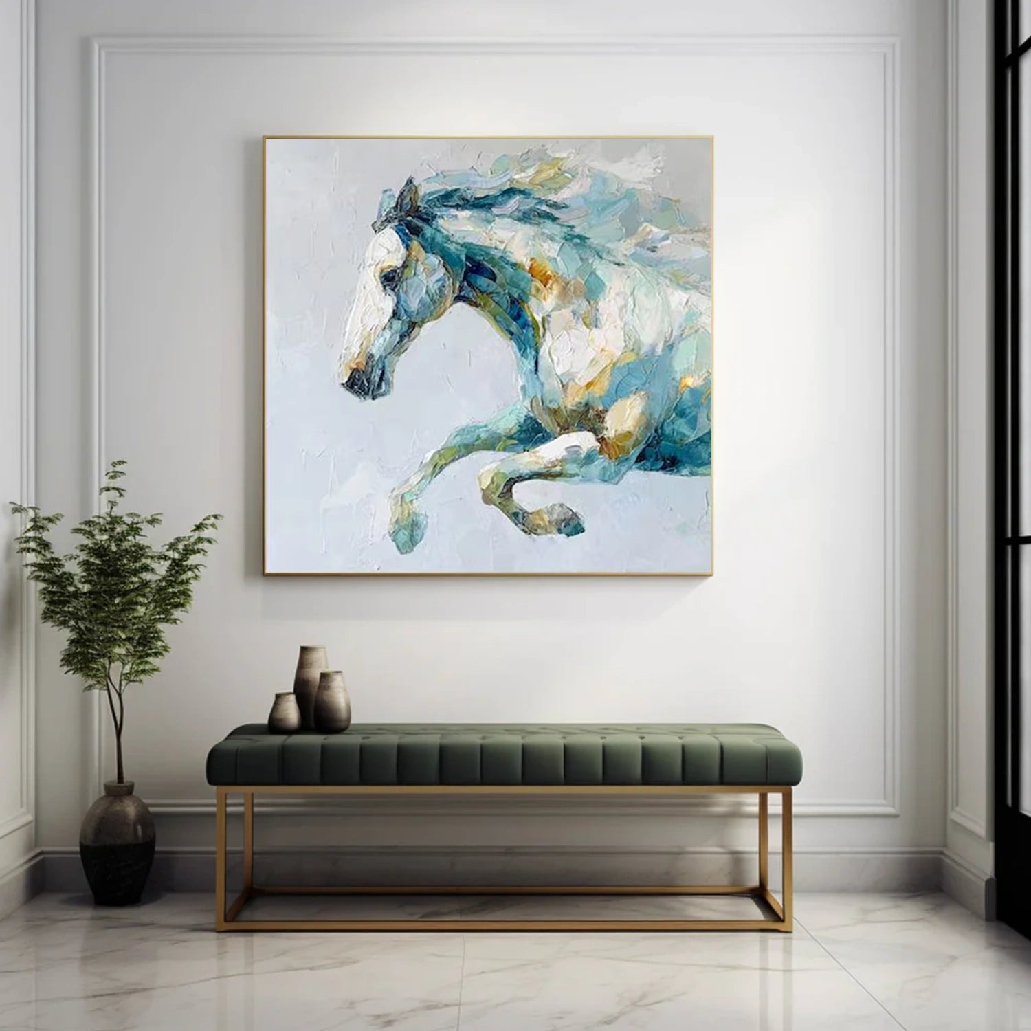 Abstract Animal Texture Horse Canvas Art #AP197