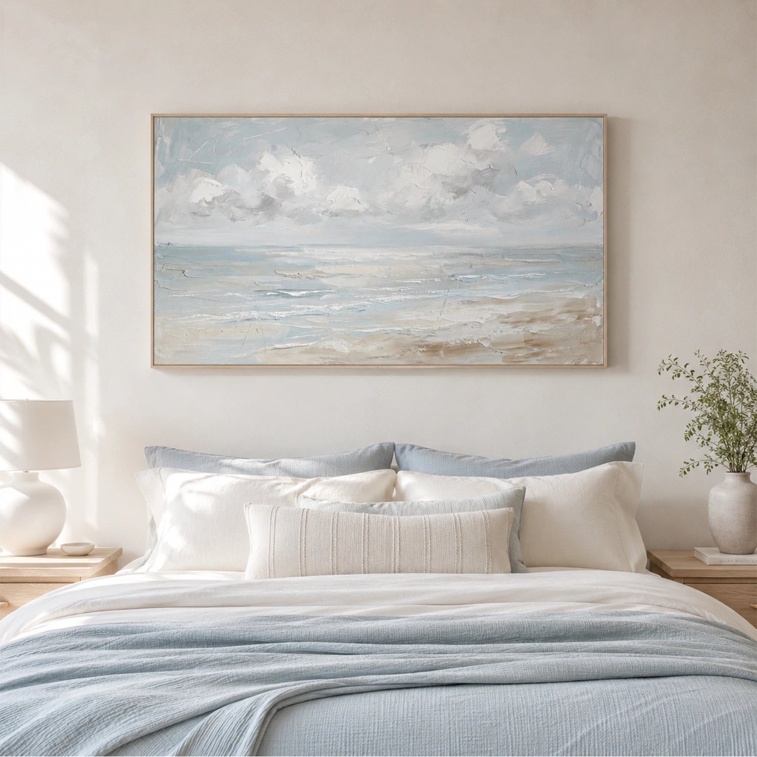 Ocean And Sky Abstract Texture Canvas Art #OS445