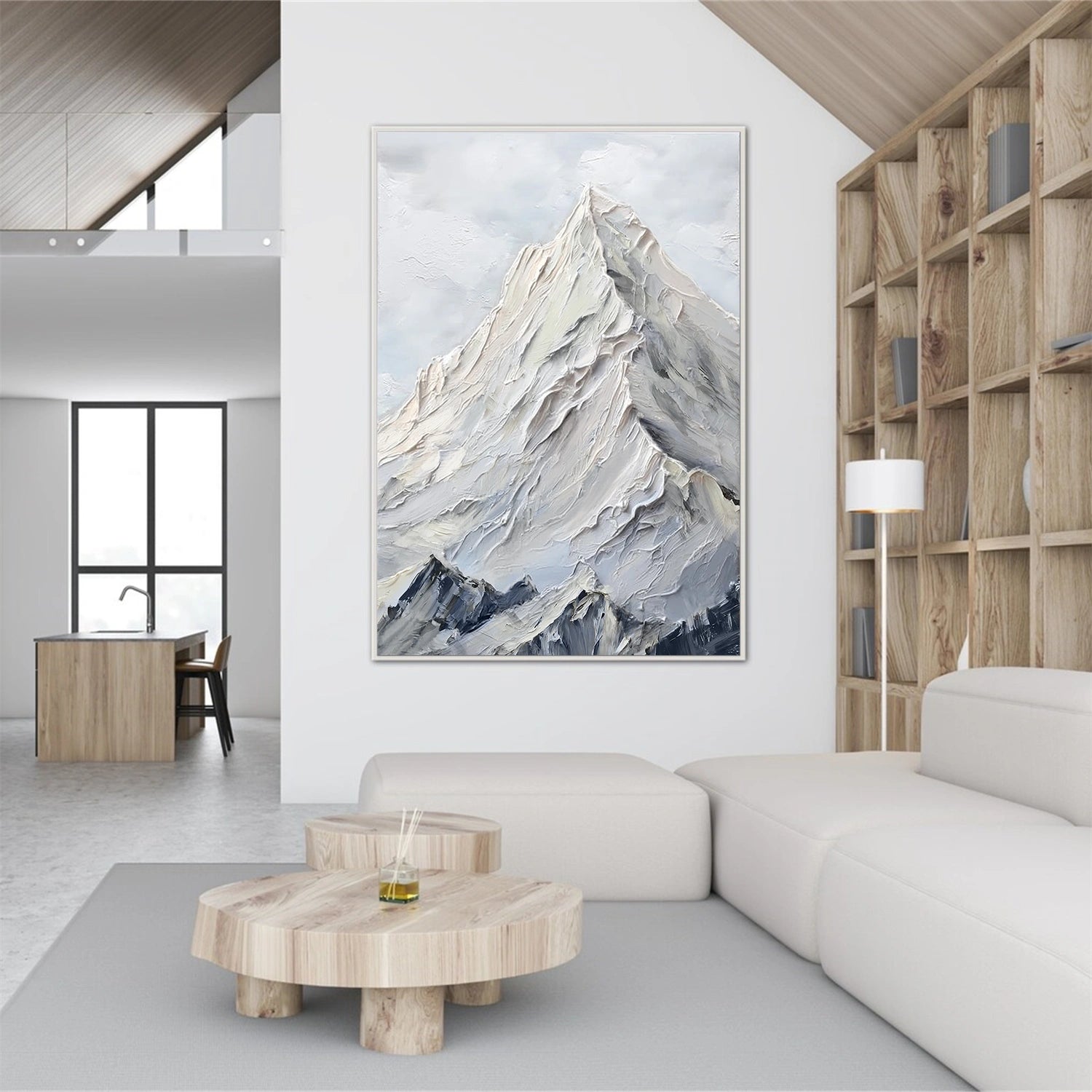 Abstract Mountain Textured Canvas Art #MM330