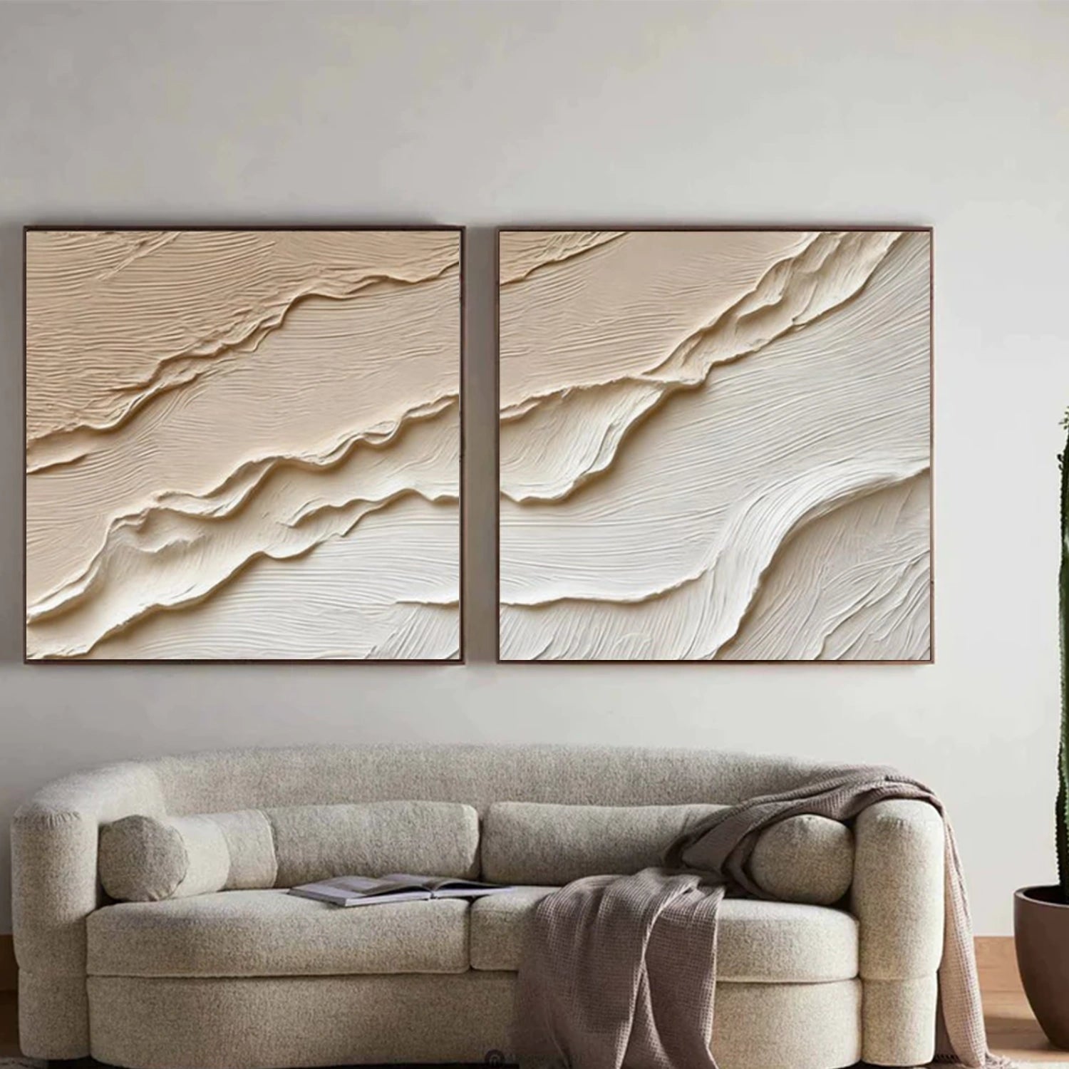 Minimalist Texture Canvas Square Set of 2 # MM411