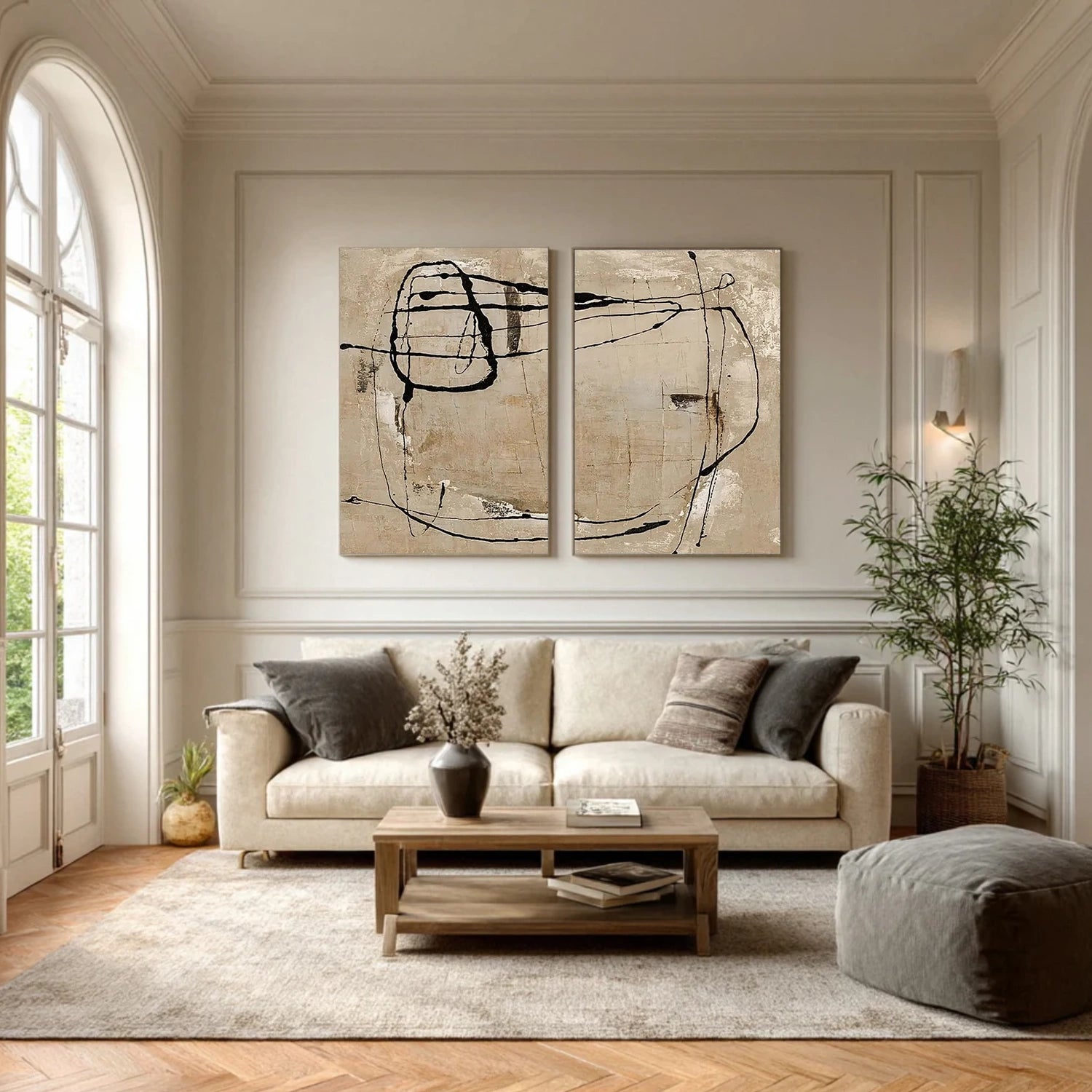 Brown & Black Wabi Sabi Wall Art Set of 2 #WS394