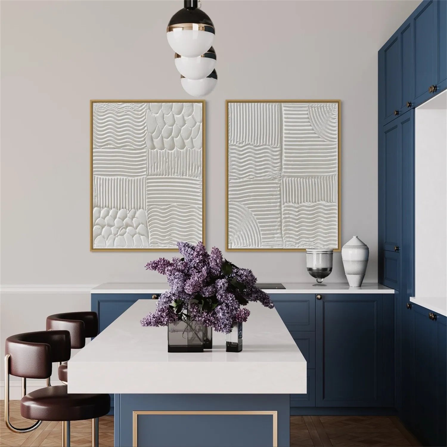 Plaster Art Minimalist Textured Paintings Set of 2 #MM278