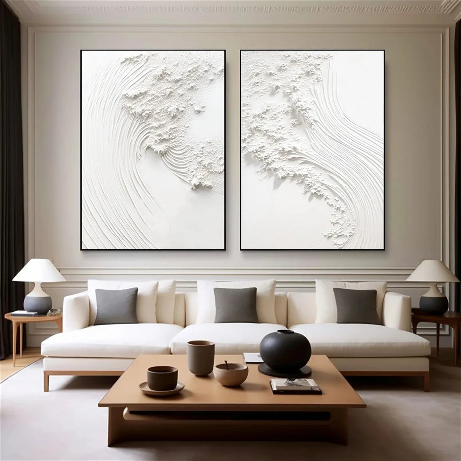 Plaster Art Minimalist Textured Paintings Set of 2 #MM279