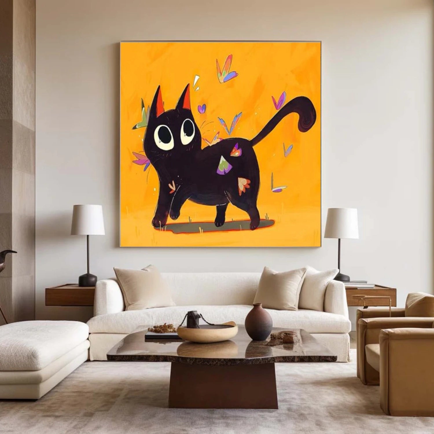 Abstract Cat Animal Canvas Art #AP180