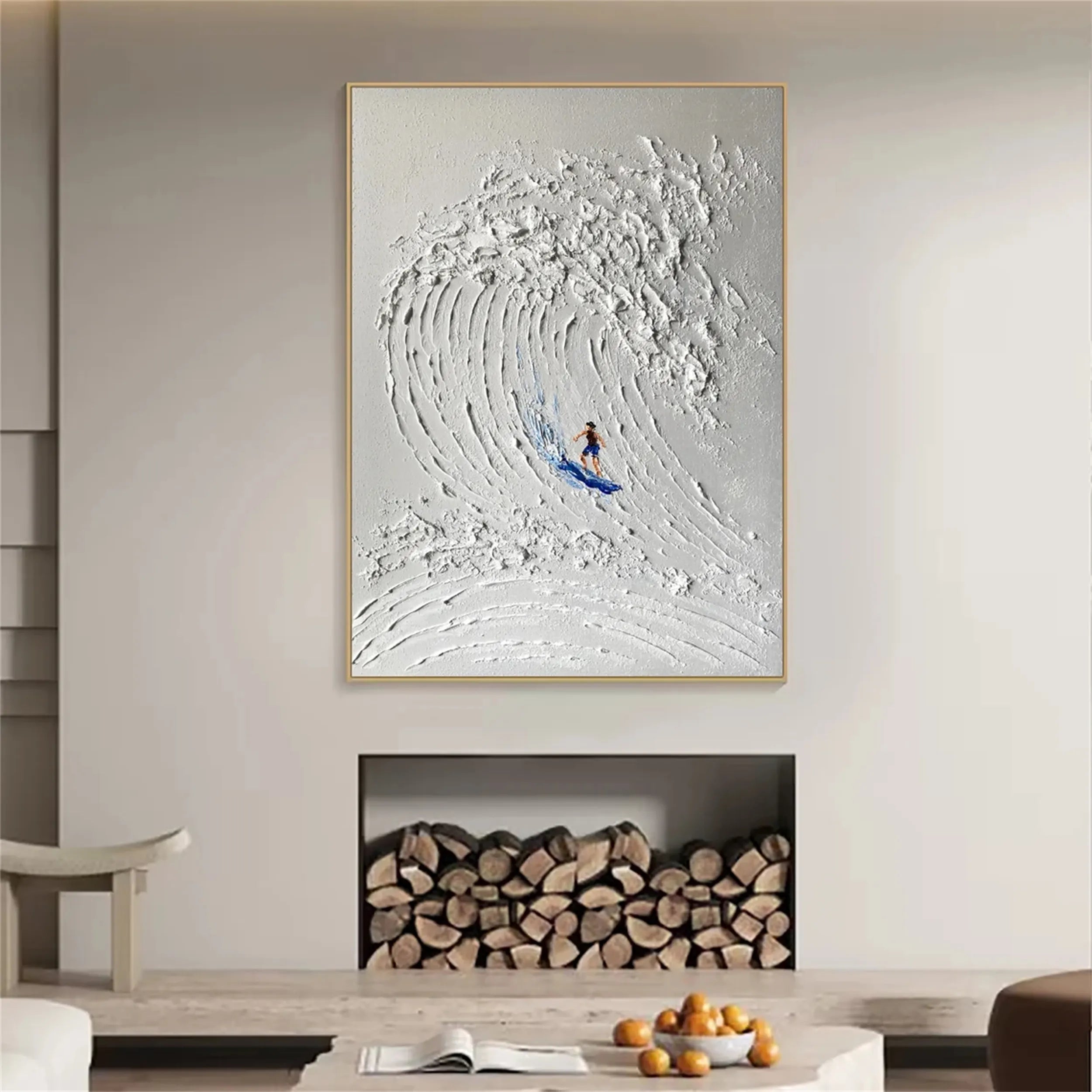 Surf Art Minimalist Textured Painting Canvas #MM218