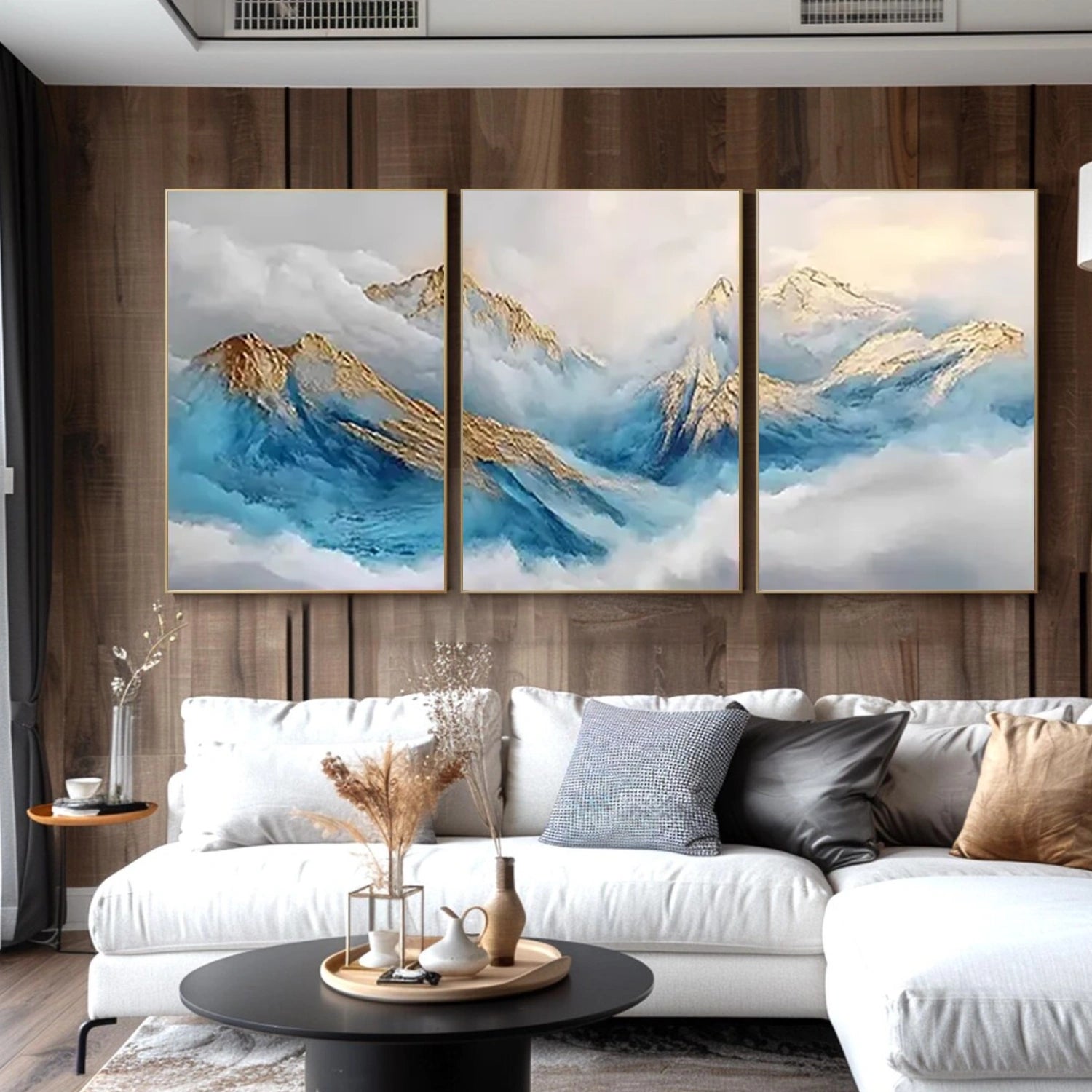 Minimalist Mountain Textured Canvas Art Set of 3 #MM346