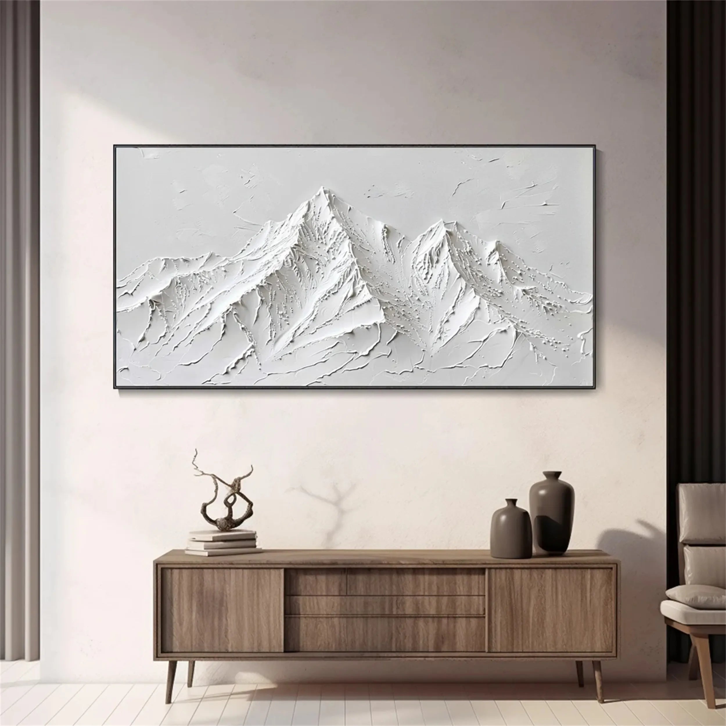 White Minimalist Textured Painting Canvas #MM260