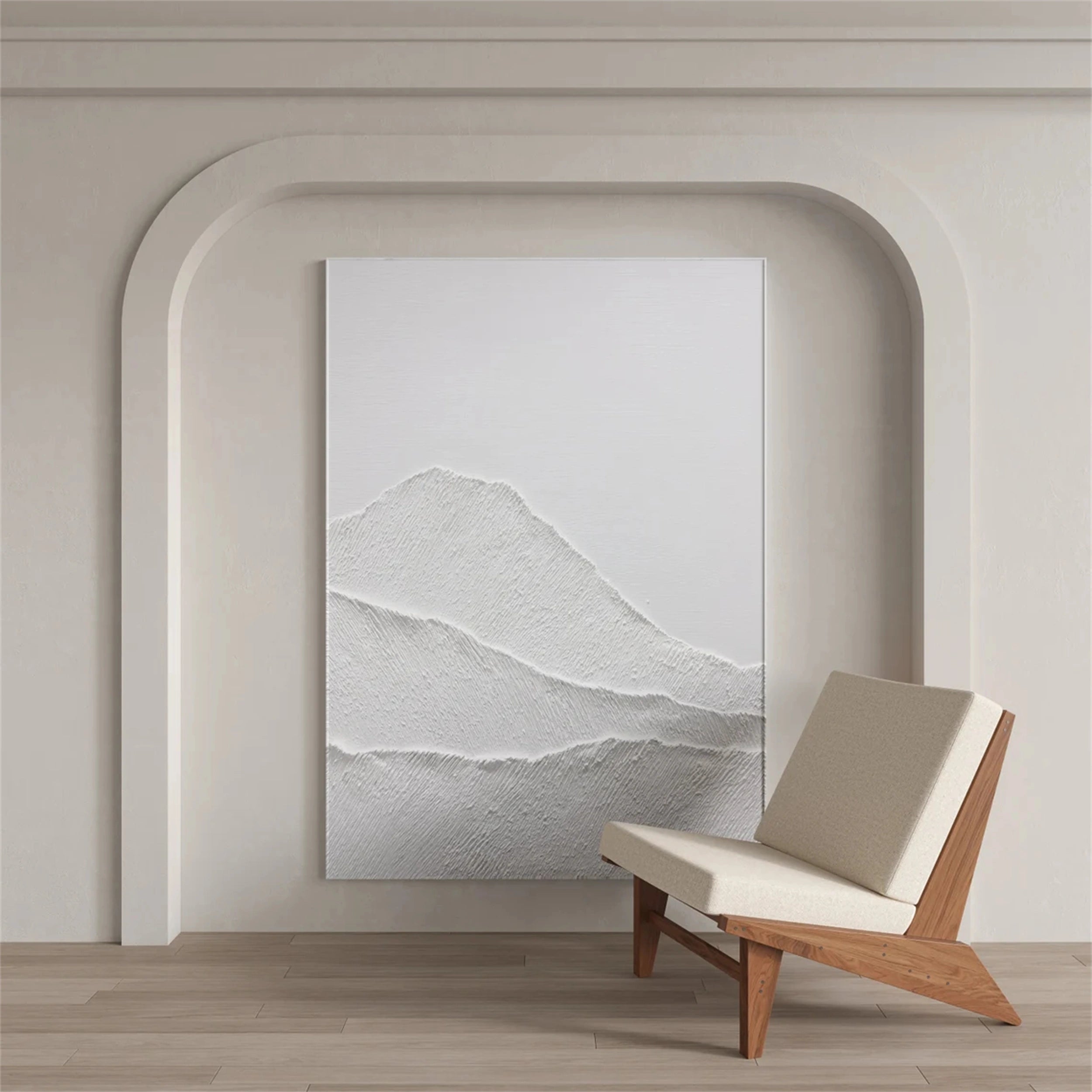 White Minimalist Textured Painting Canvas #MM160