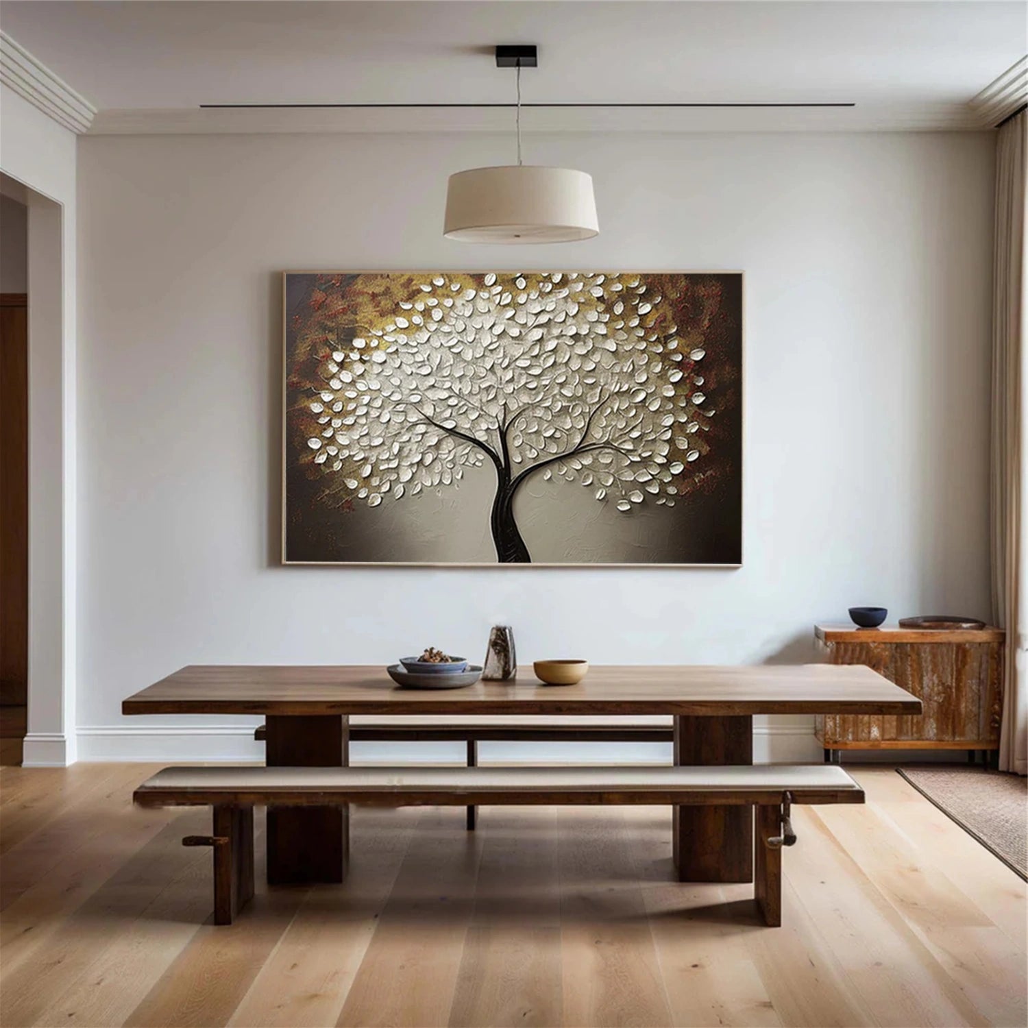 Flower & Tree Abstract Texturte Canvas Art #FT 244