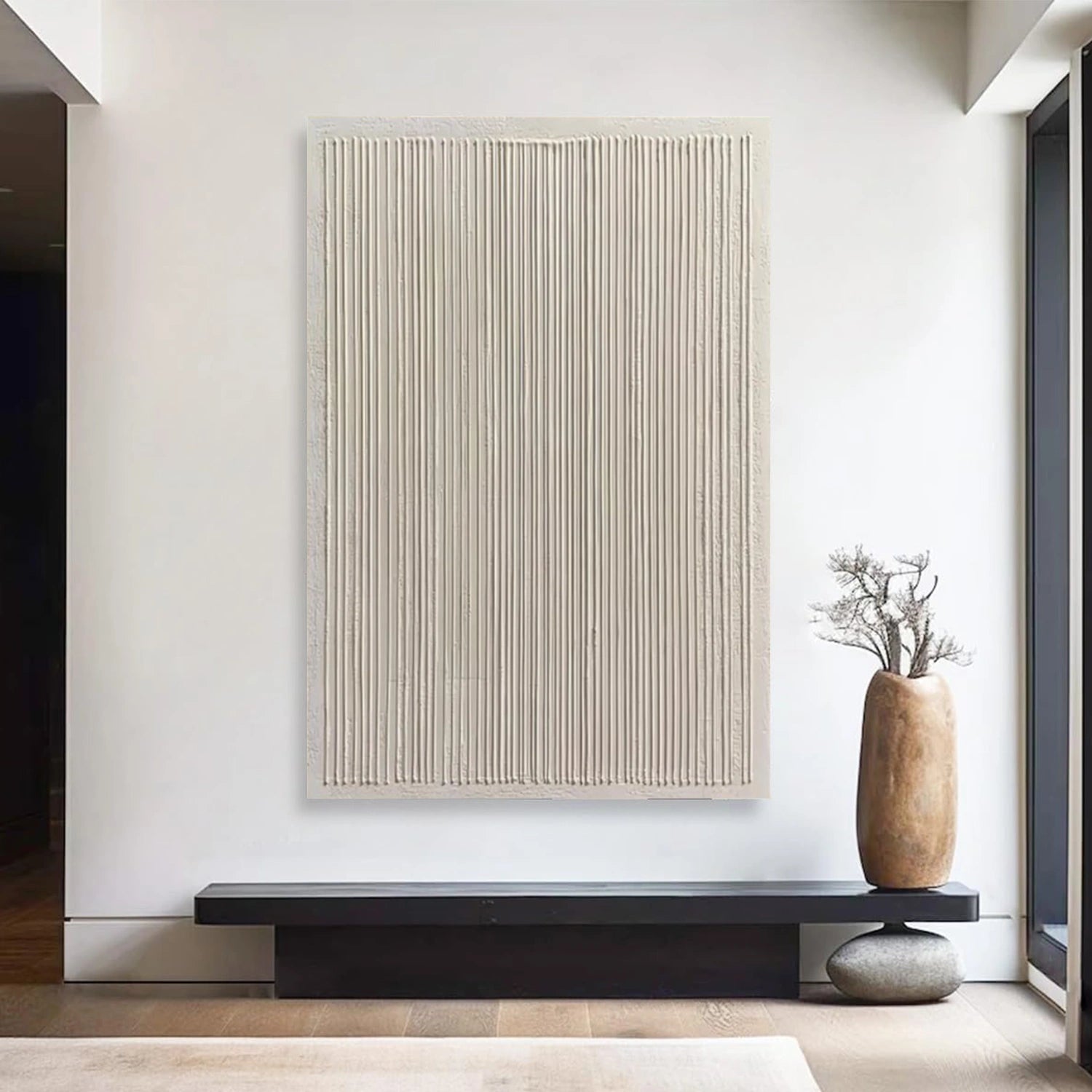 Beige Minimalist Textured Canvas #MM388