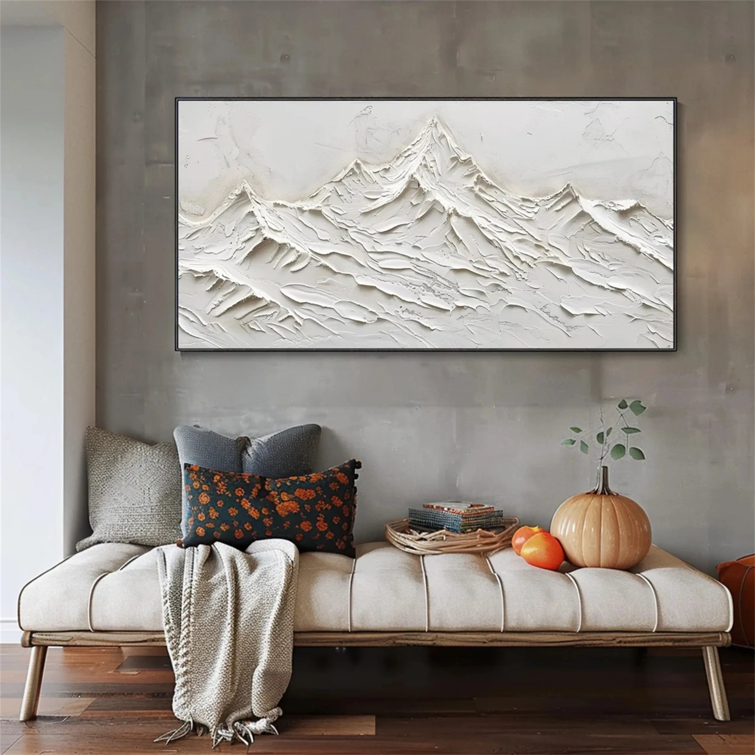 White Minimalist Textured Painting Canvas #MM246