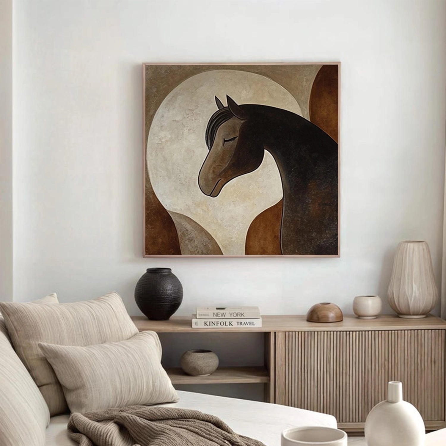 Abstract Animal Horse Canvas Art #AP230