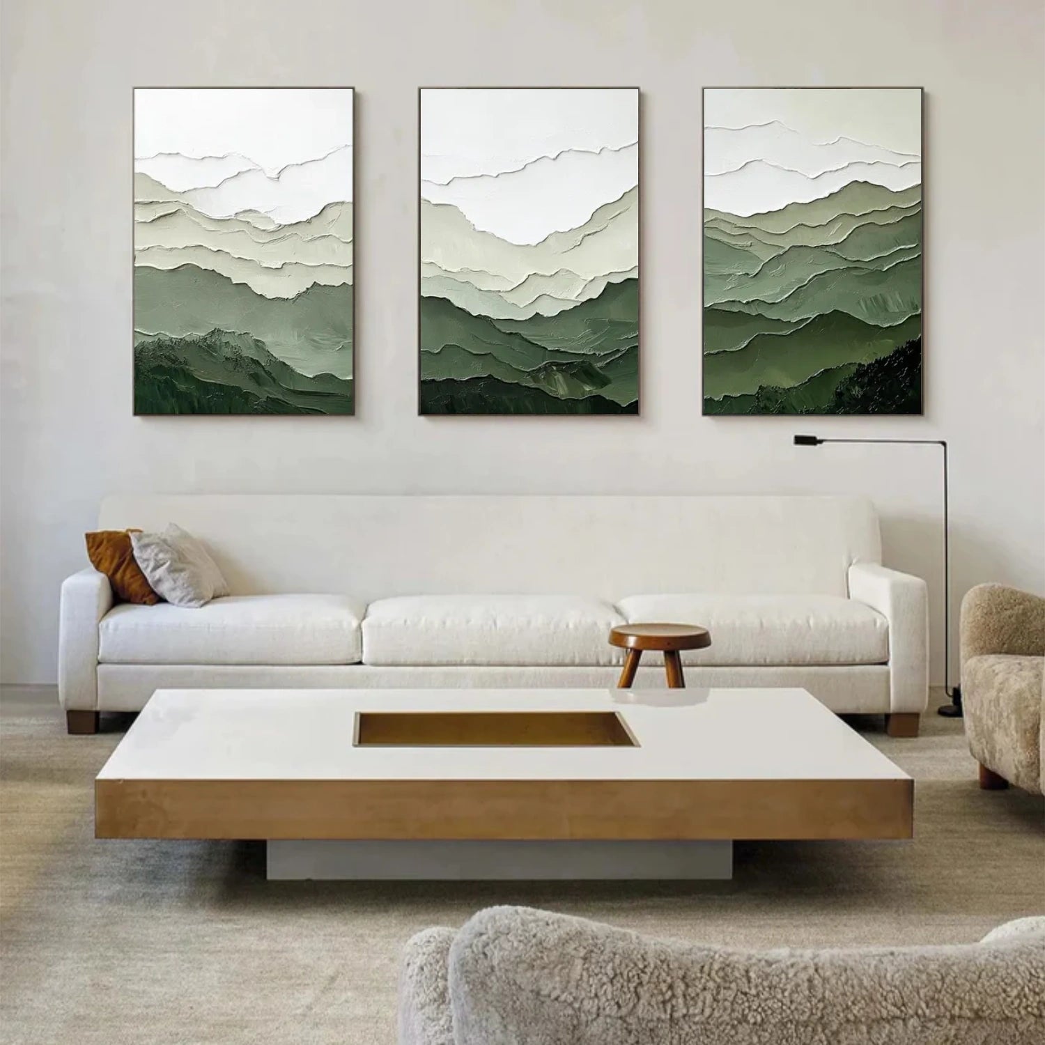 Minimalist Mountain Texture Canvas Set of 3 #MM361