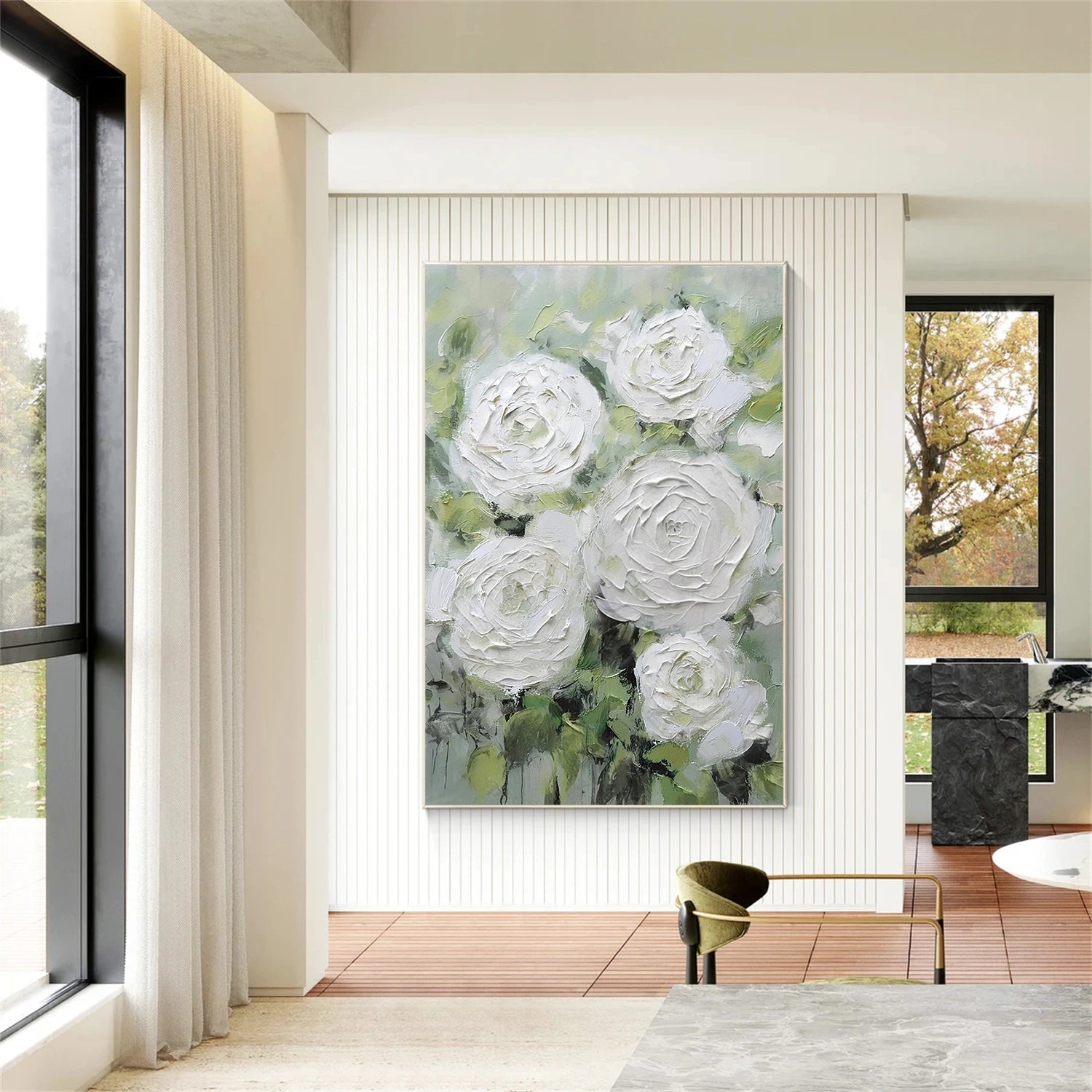 Flower & Tree Abstract Texture Canvas Art #FT 318