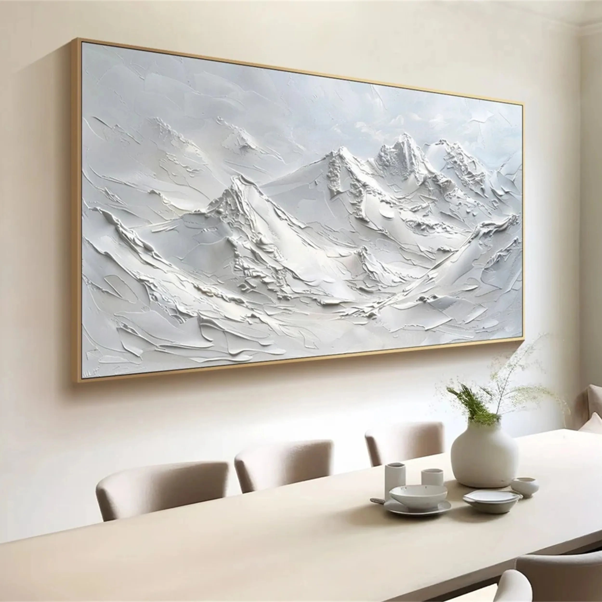 White Minimalist Textured Painting Canvas #MM240