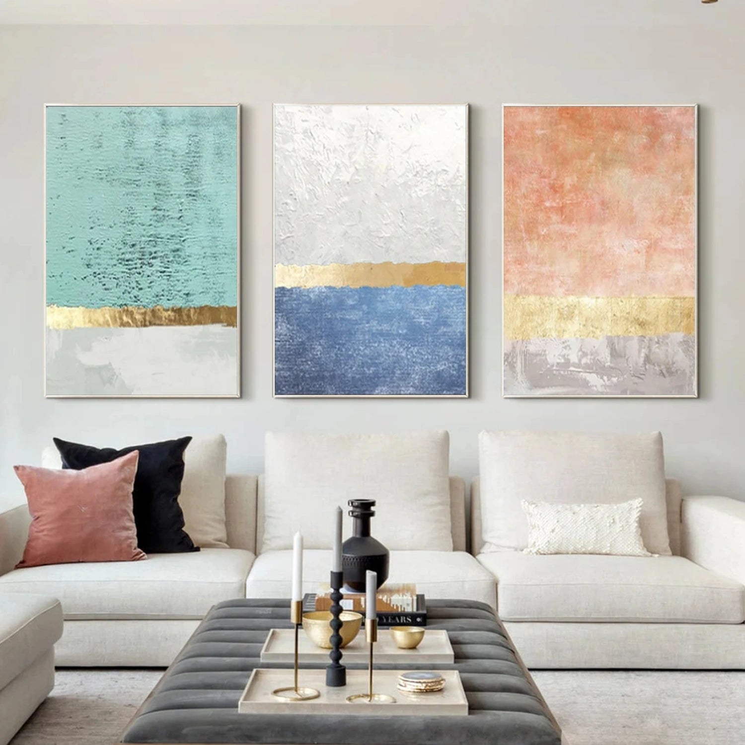 Colorful Abstract Texture Set of 3 Wall Art #AB545