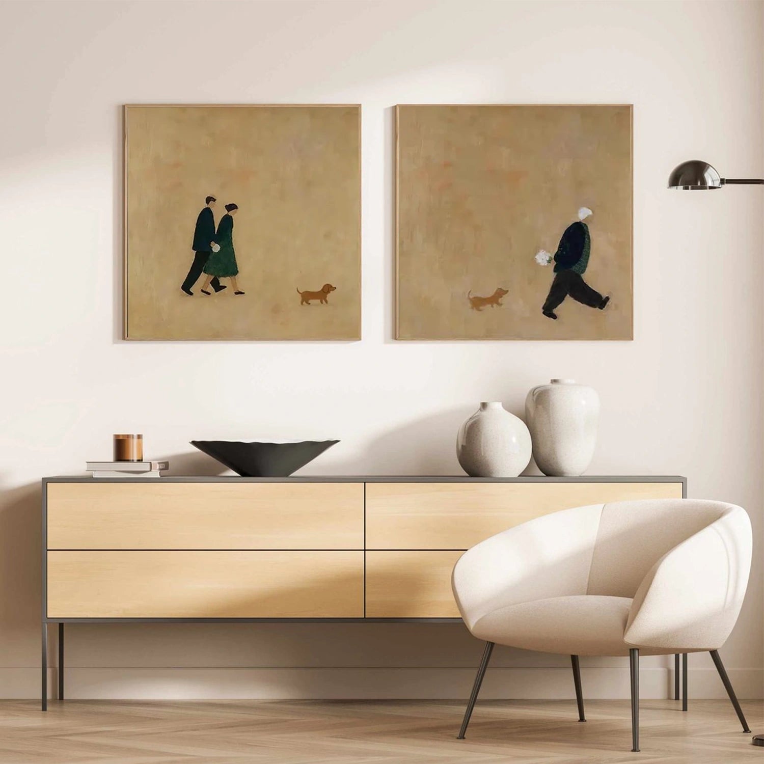 Abstract Portrait Wall Art Squre Set of 2 #PT 060