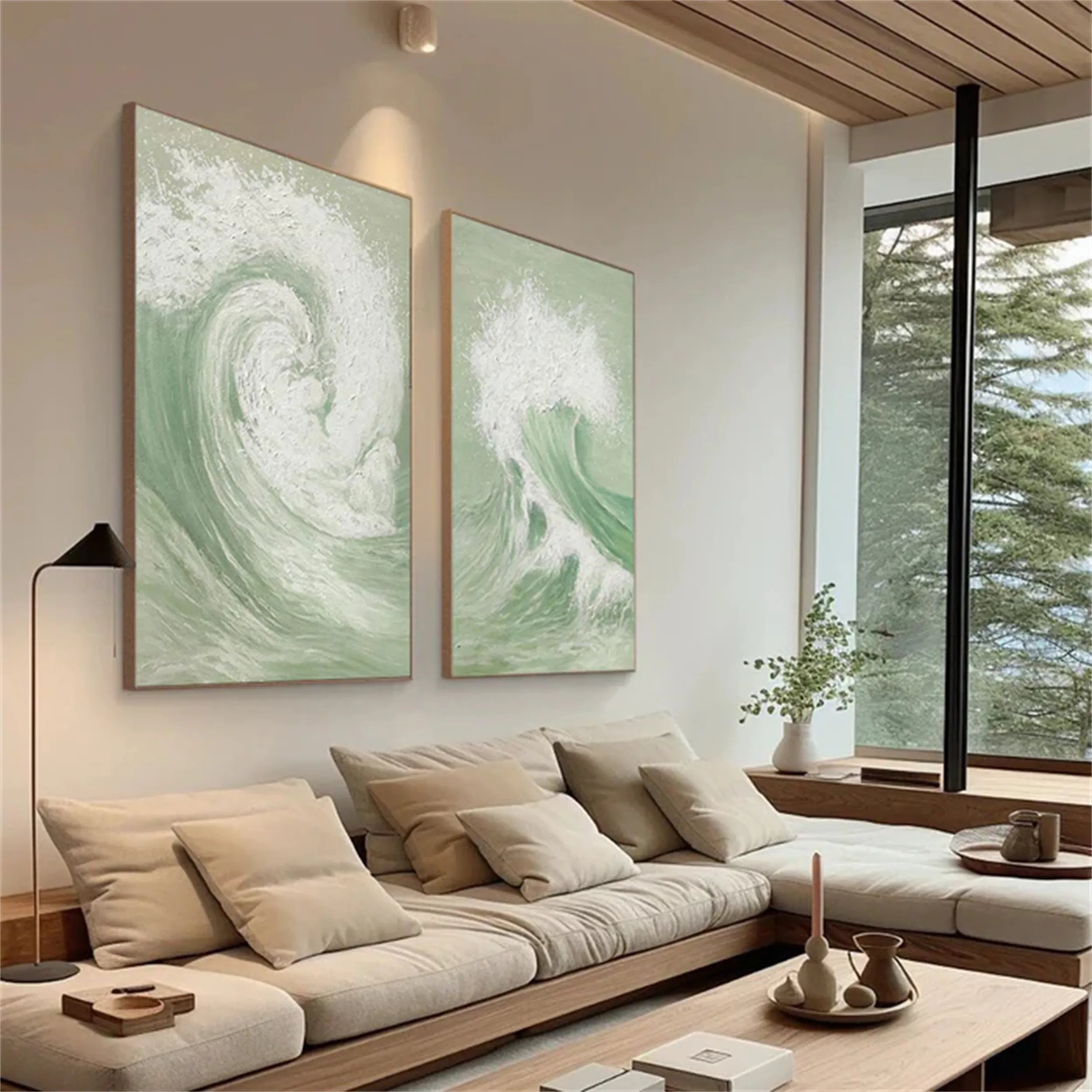 Blue & Green Abstract Set of 2 #BG060