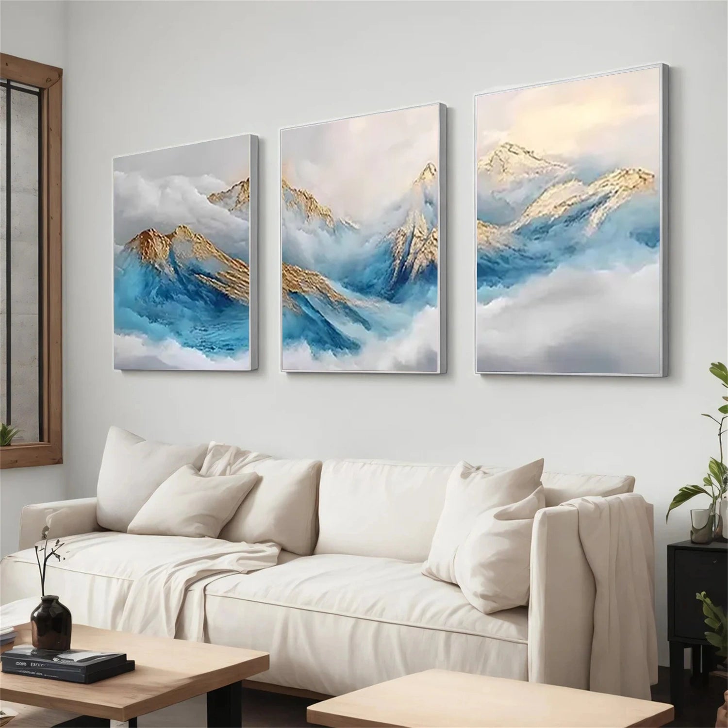 Minimalist Mountain Textured Canvas Art Set of 3 #MM346