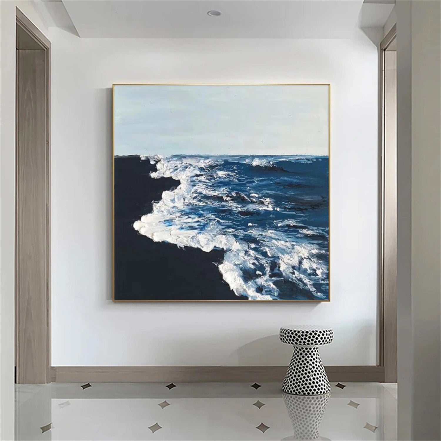 Ocean And Sky Abstract Textured Canvas Art #OS 311
