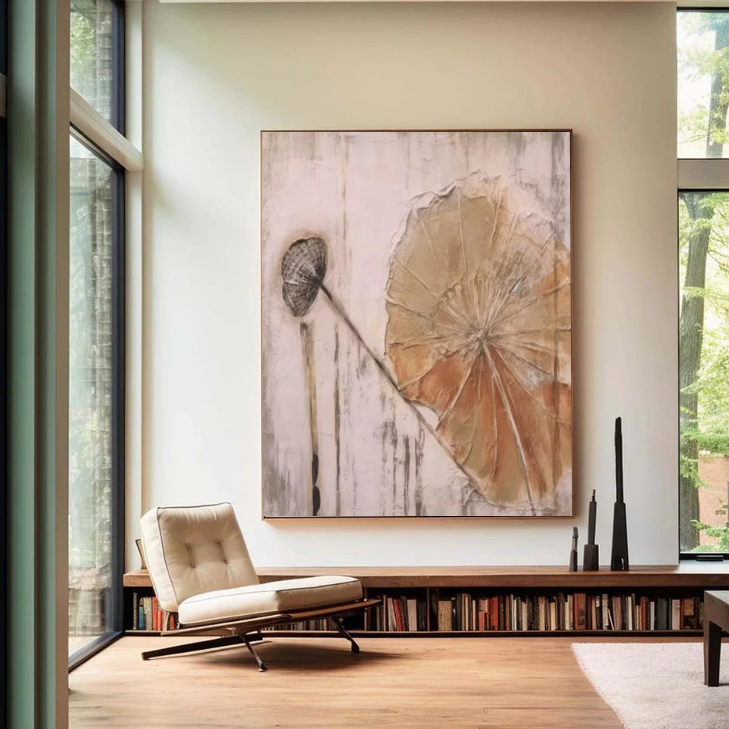 Flower & Tree Abstract Texture Canvas Art #FT 252