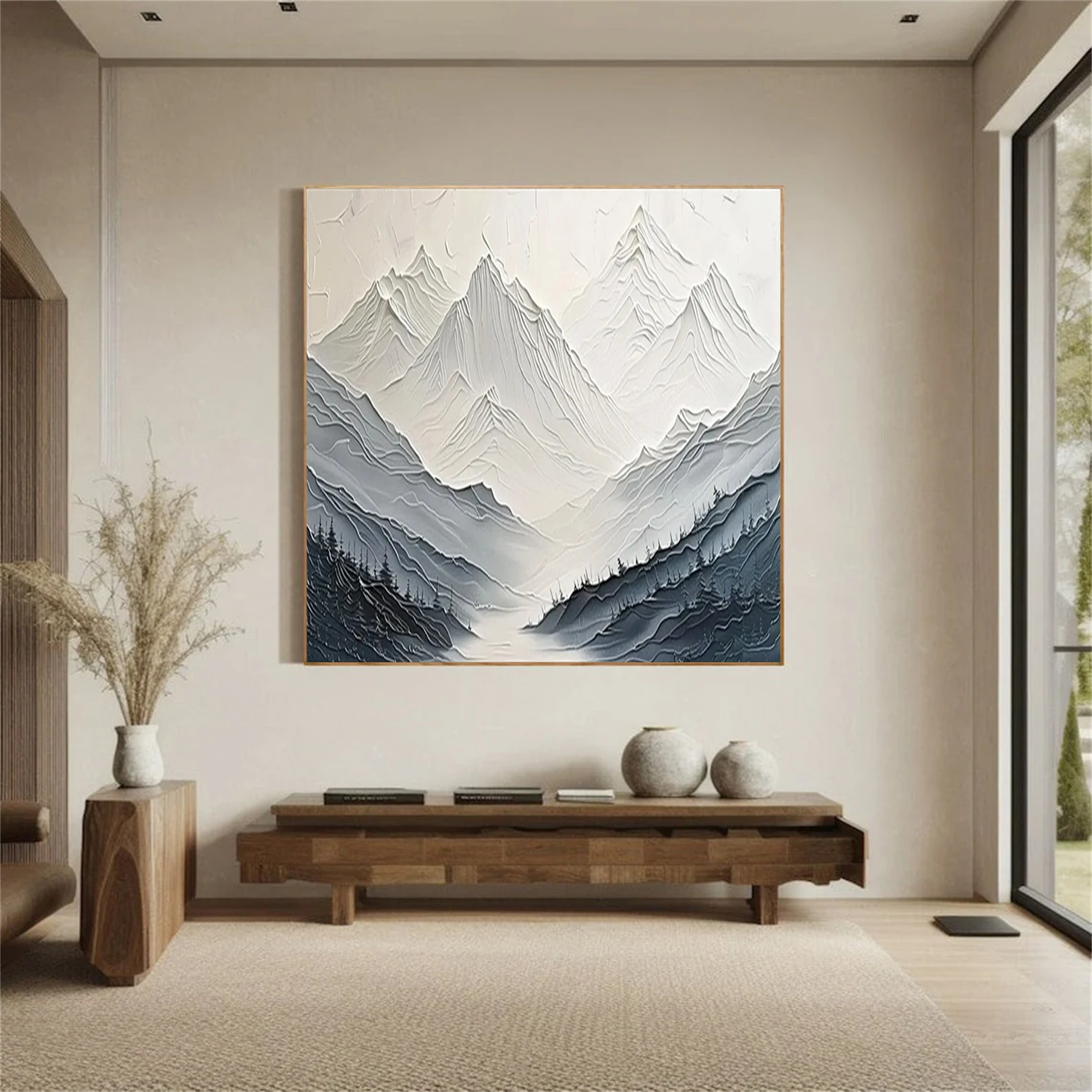 Custom Square Plaster Art Textured Painting #MM255