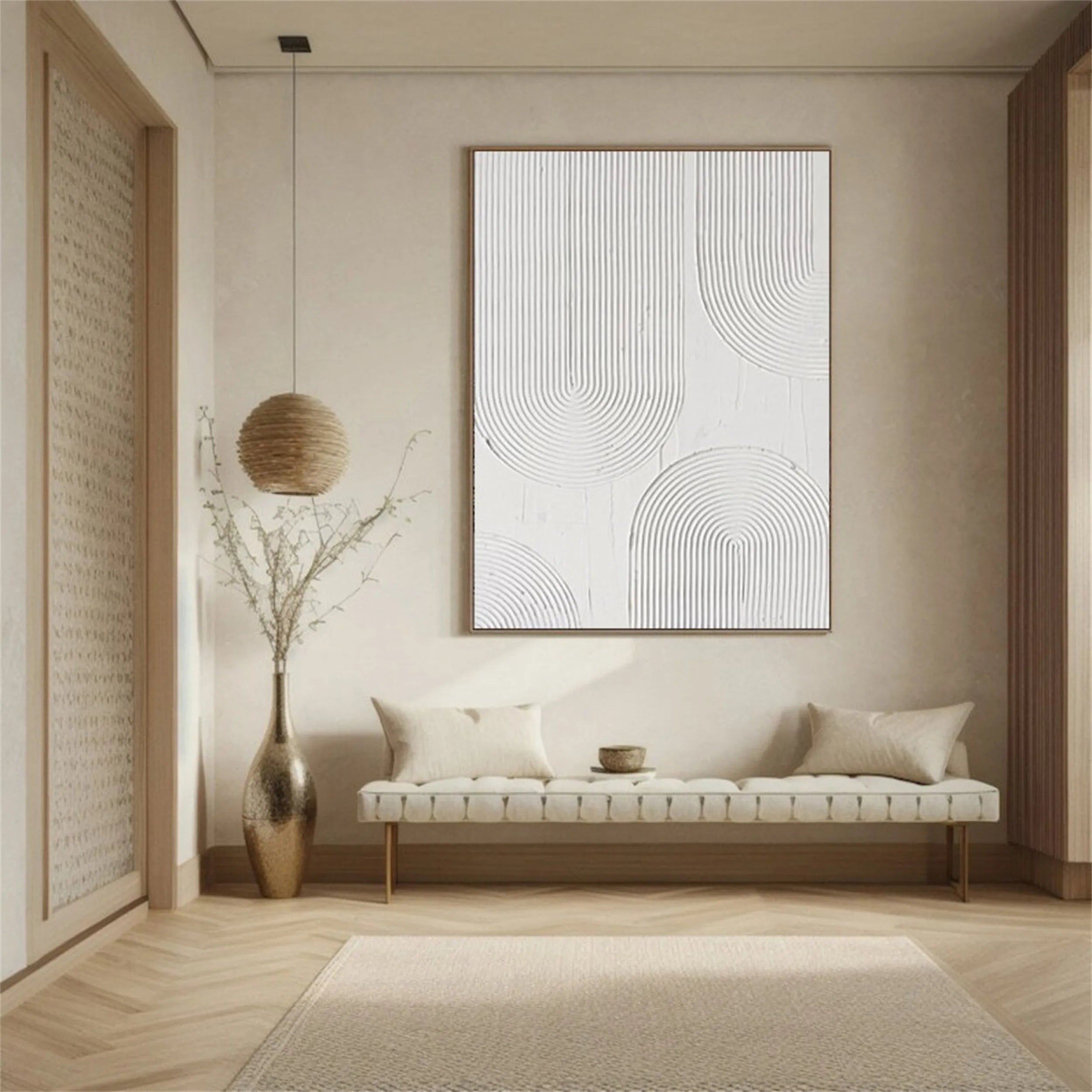 White Minimalist Textured Painting Canvas #MM203