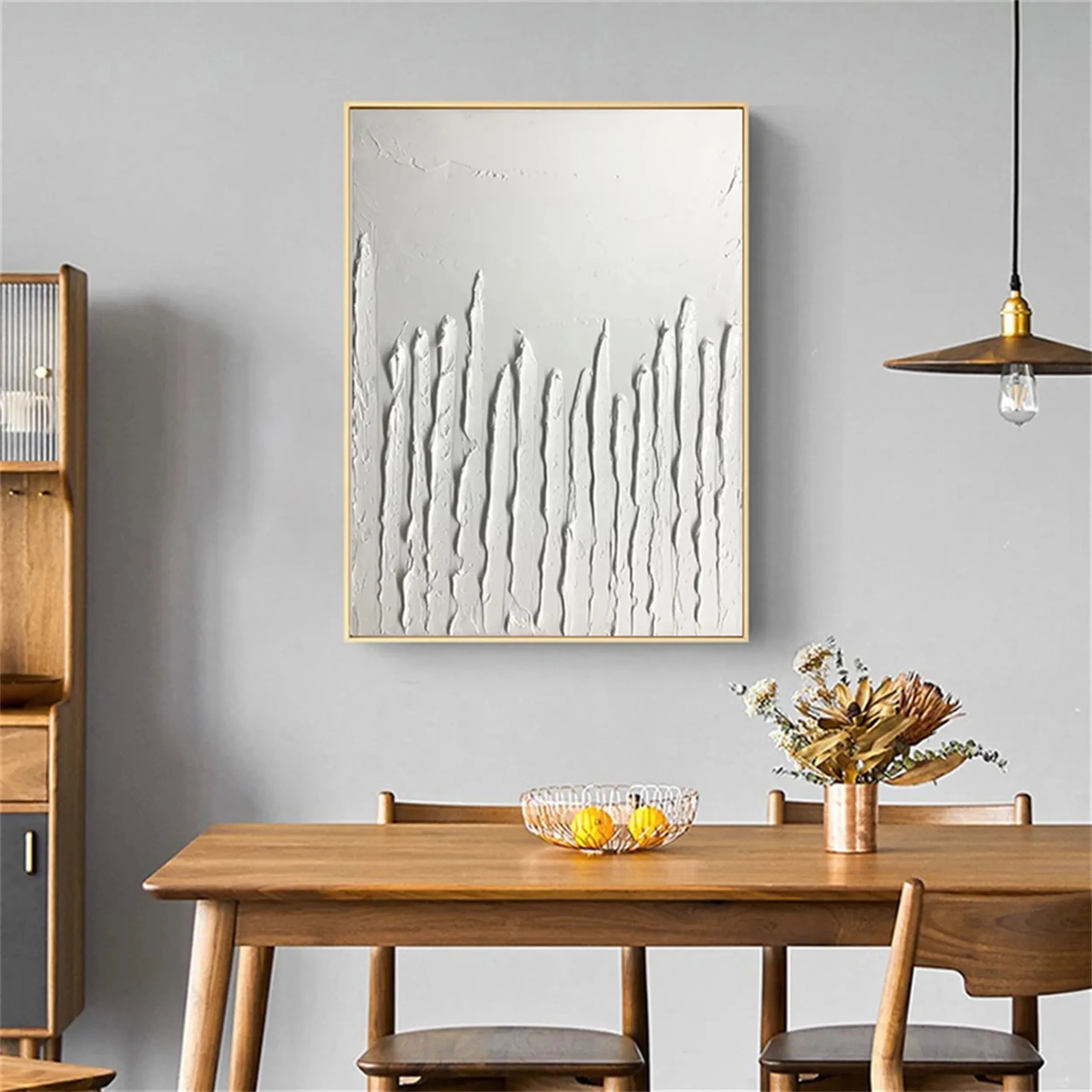 White Minimalist Textured Painting Canvas #MM178