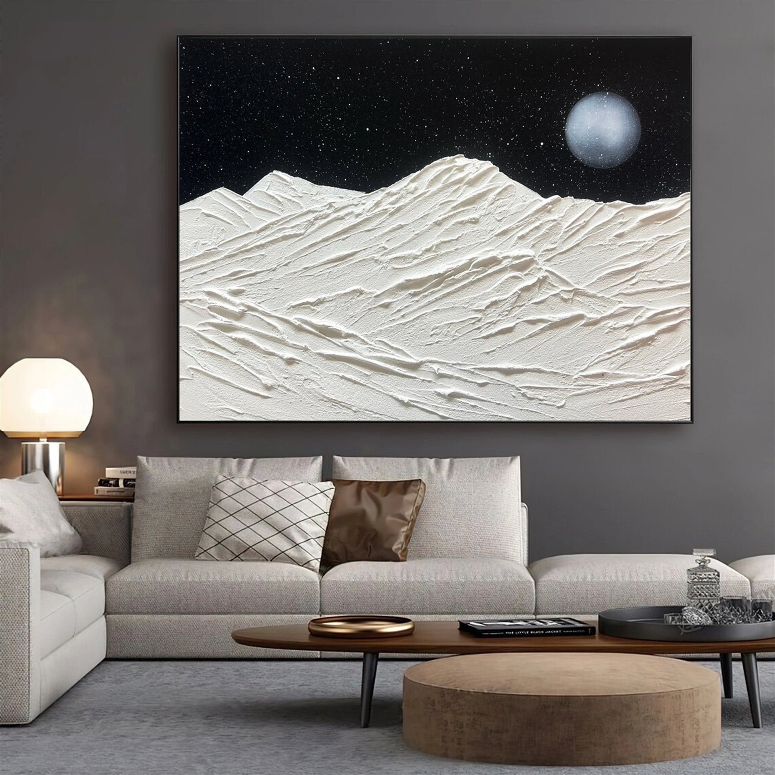Black White Textured Minimalist Wall Art #MZ059