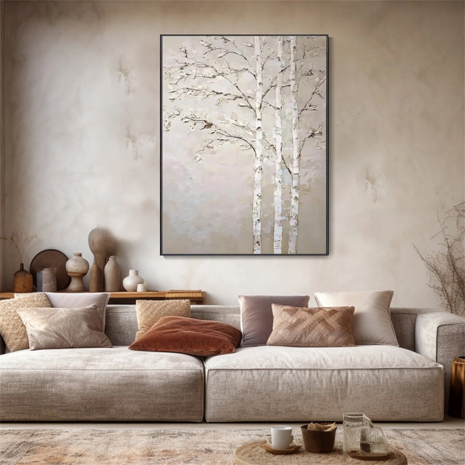 Flower & Tree Abstract Texture Canvas Art #FT 301