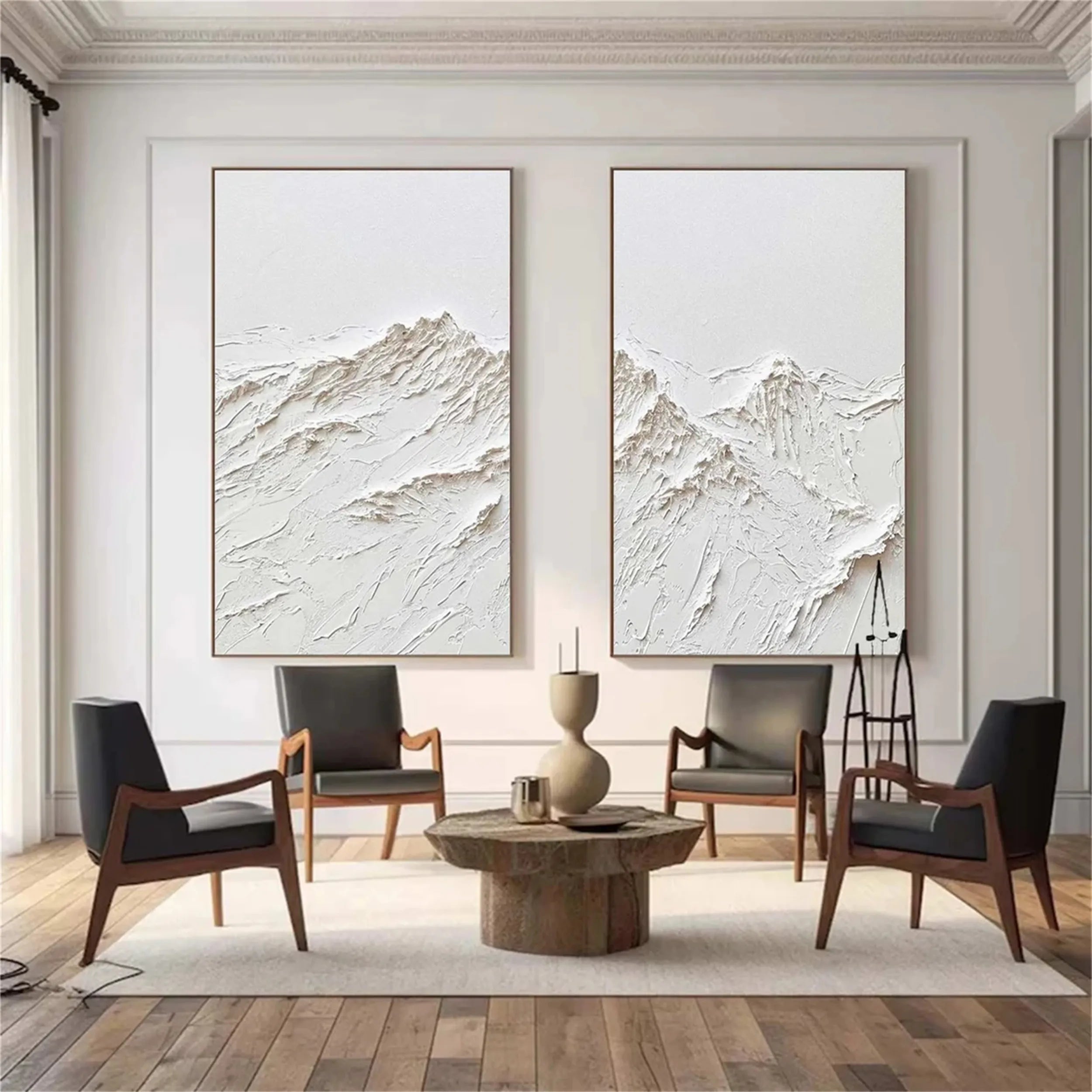 Plaster Art Minimalist Textured Paintings Set of 2 #MM264