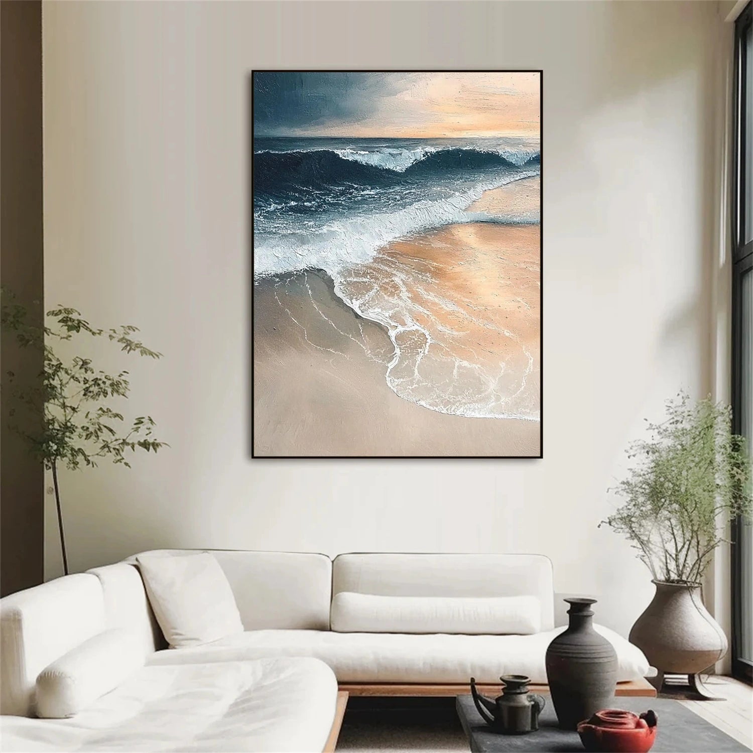 Ocean And Sky Abstract Texture Canvas Art #OS394