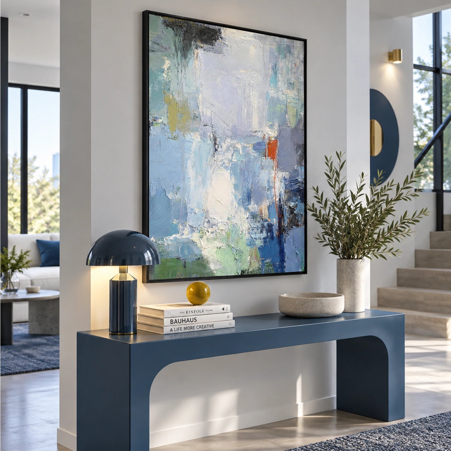 Blue Abstract Wall Art #BG153