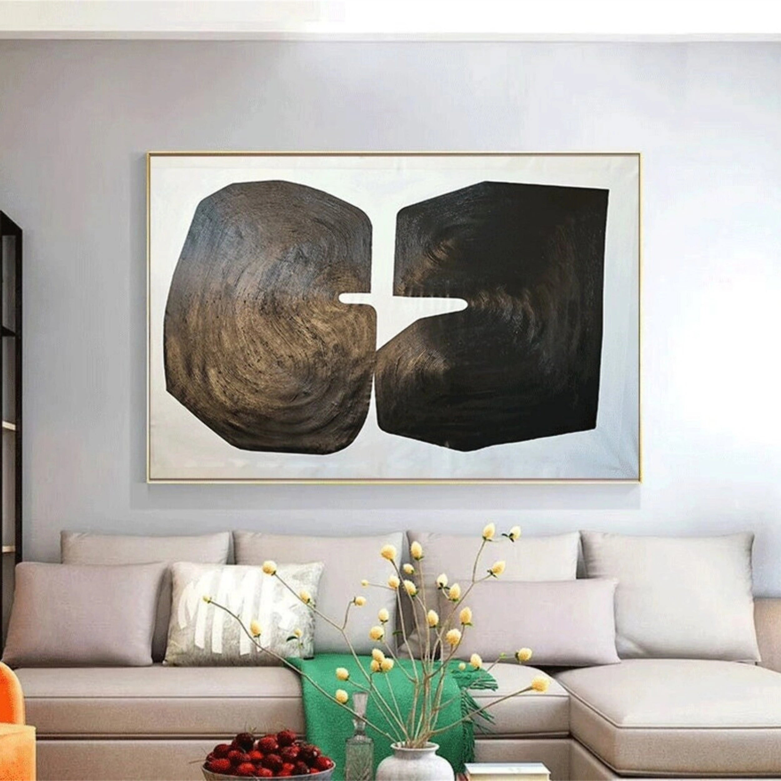 Black White Textured Minimalist Wall Art #MZ077