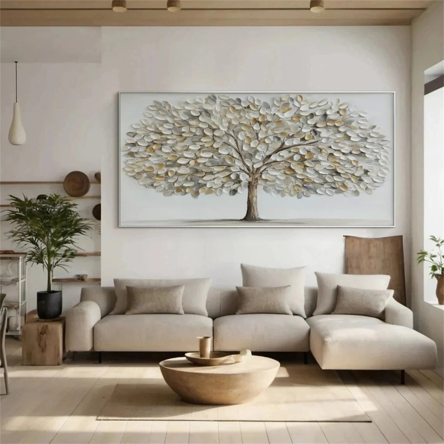 Flower & Tree Abstract Texture Canvas Art #FT 259