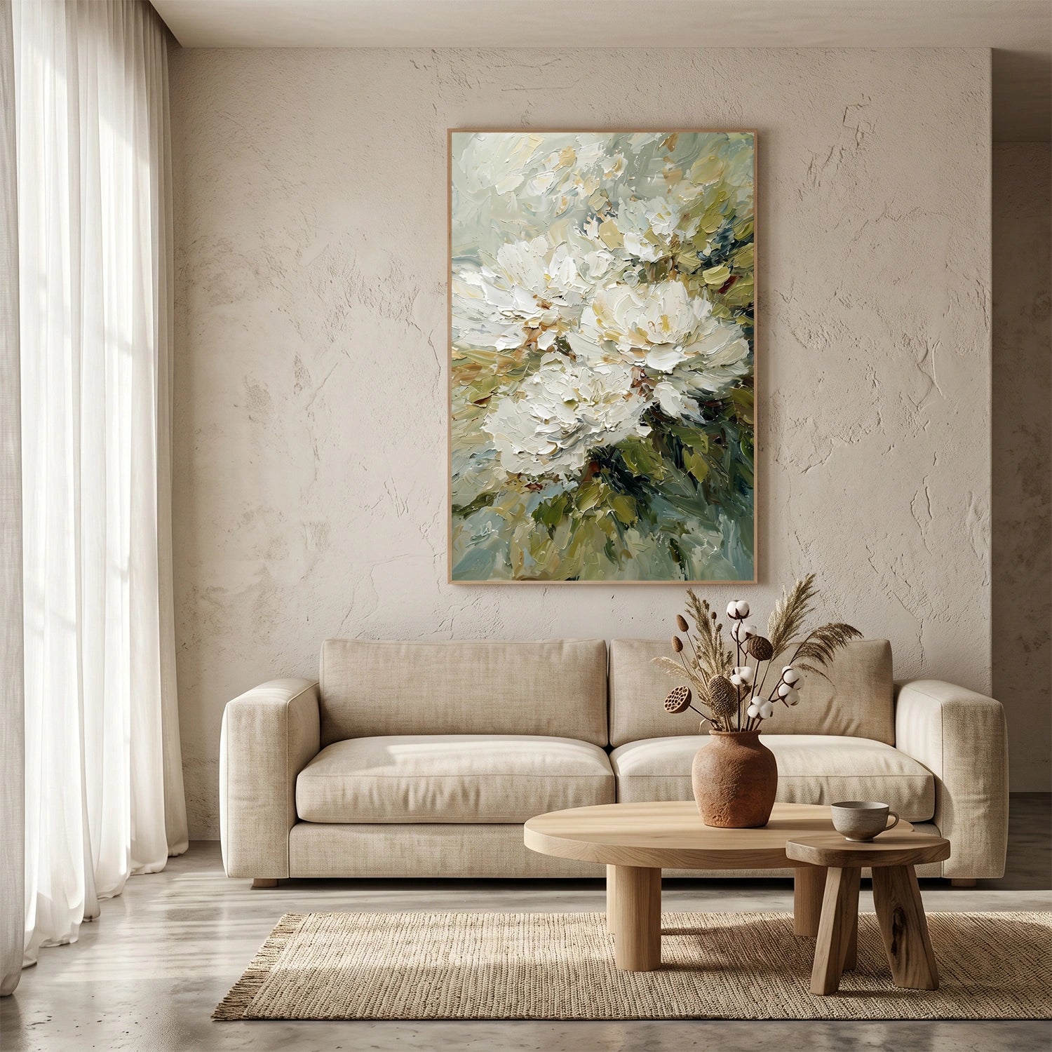 Flower & Tree Abstract Textured Canvas # FT 379