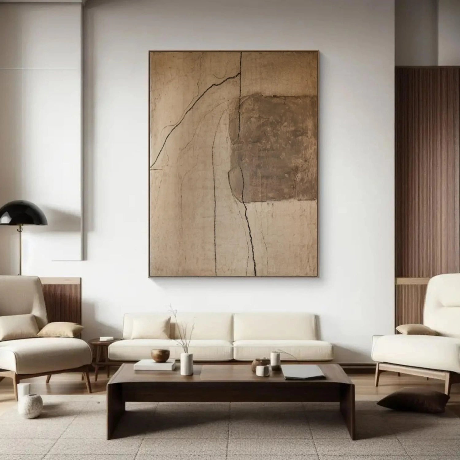 Beige & Brown Abstract Wall Art #BB176