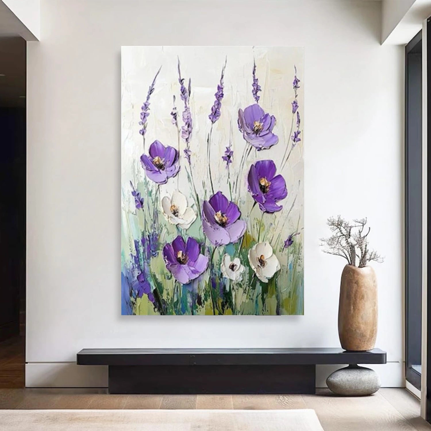 Flower & Tree Abstract Texture Canvas Art #FT 325