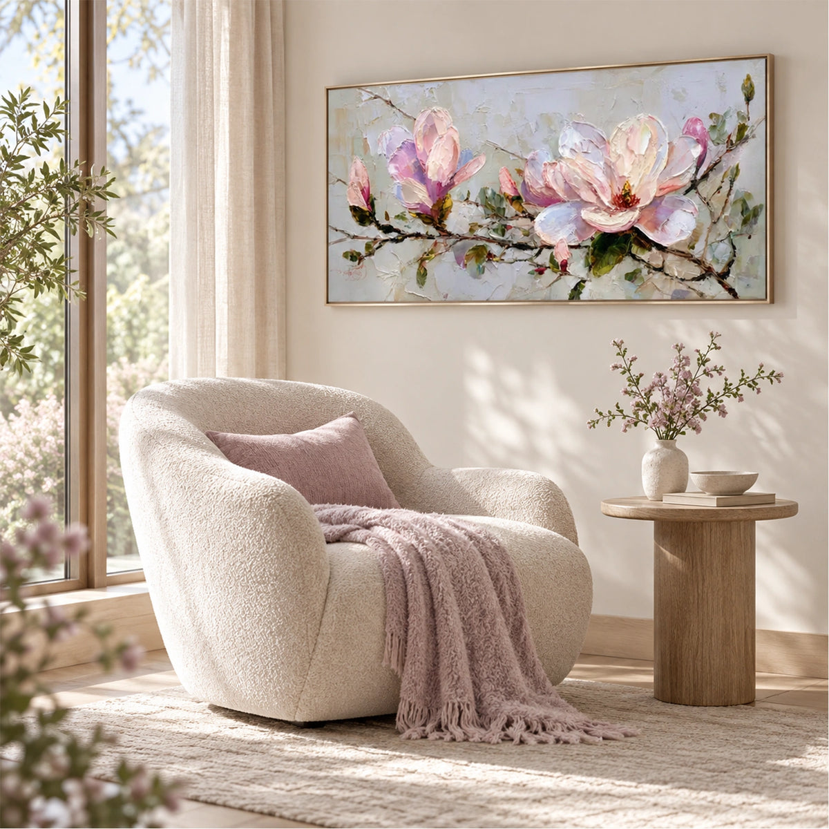 Flower & Tree Abstract Texture Canvas #FT 435