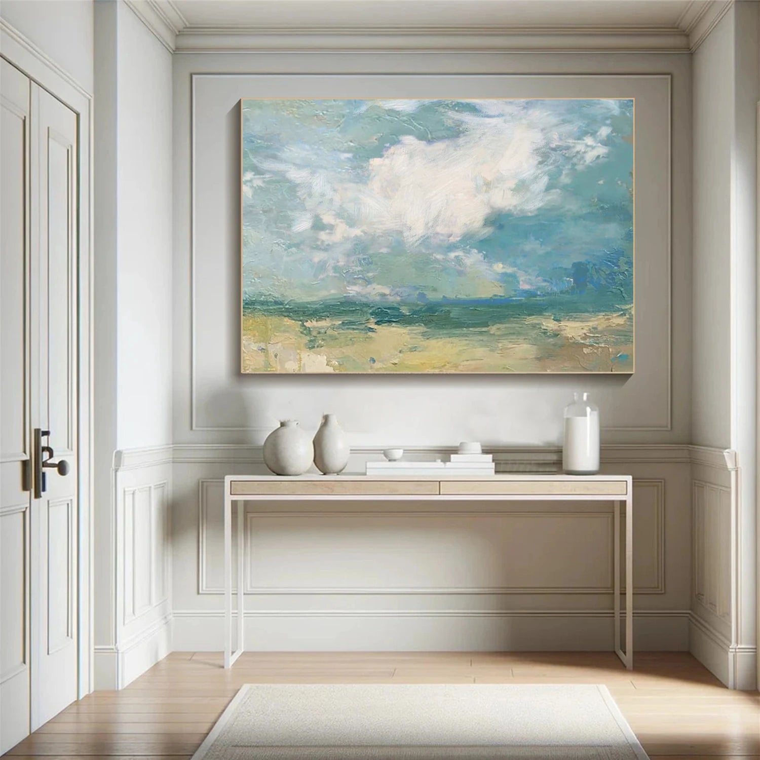 Ocean And Sky Abstract Canvas Art #OS 306