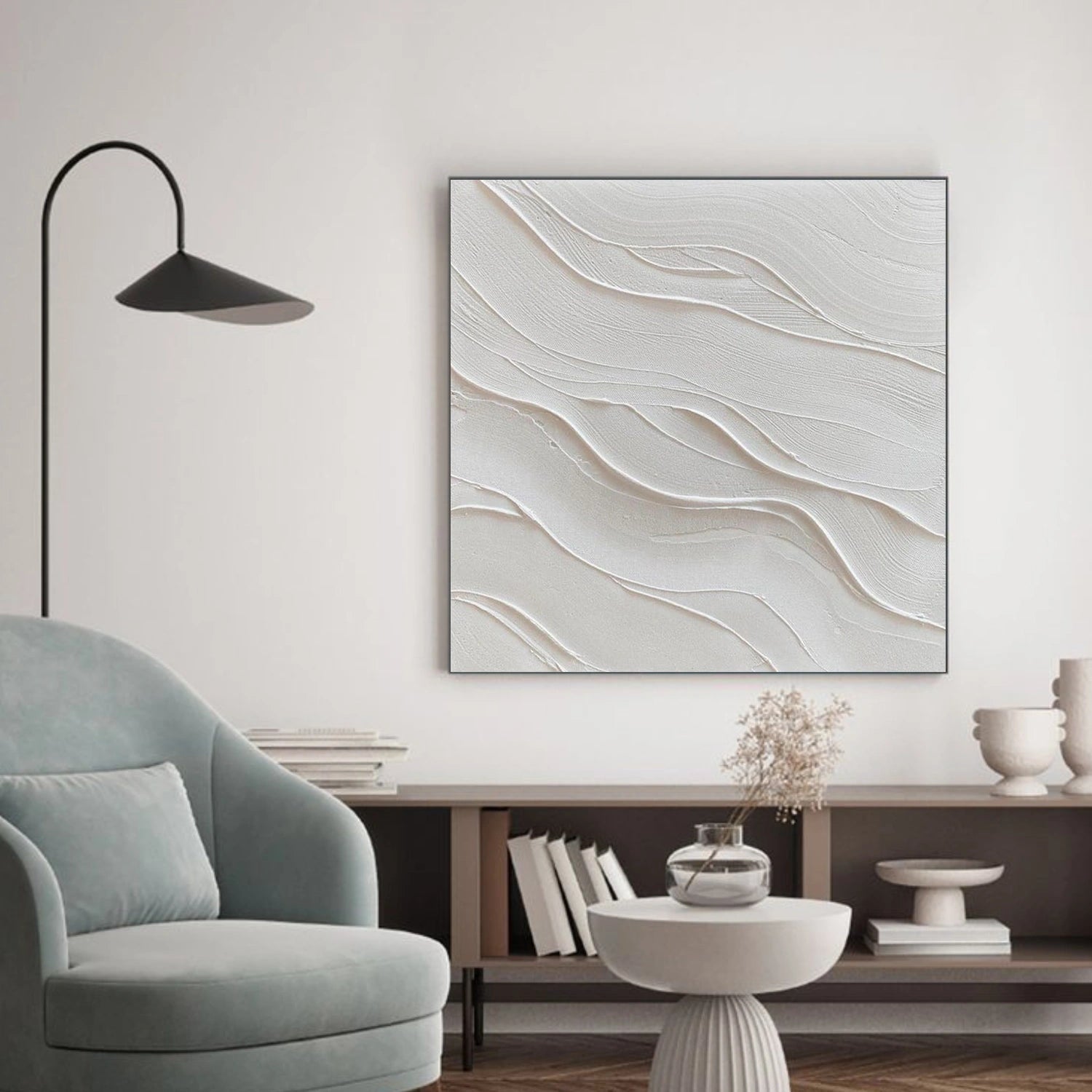 White Minimalist Texture Canvas # MM419