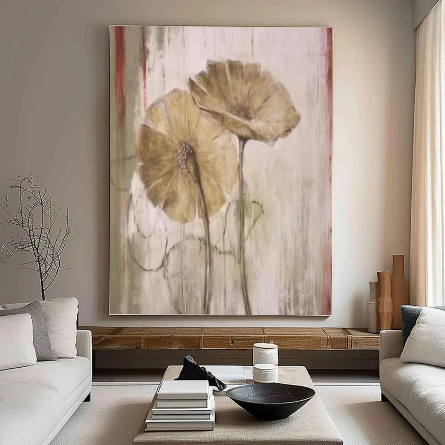 Flower & Tree Abstract Texture Canvas Art #FT 249